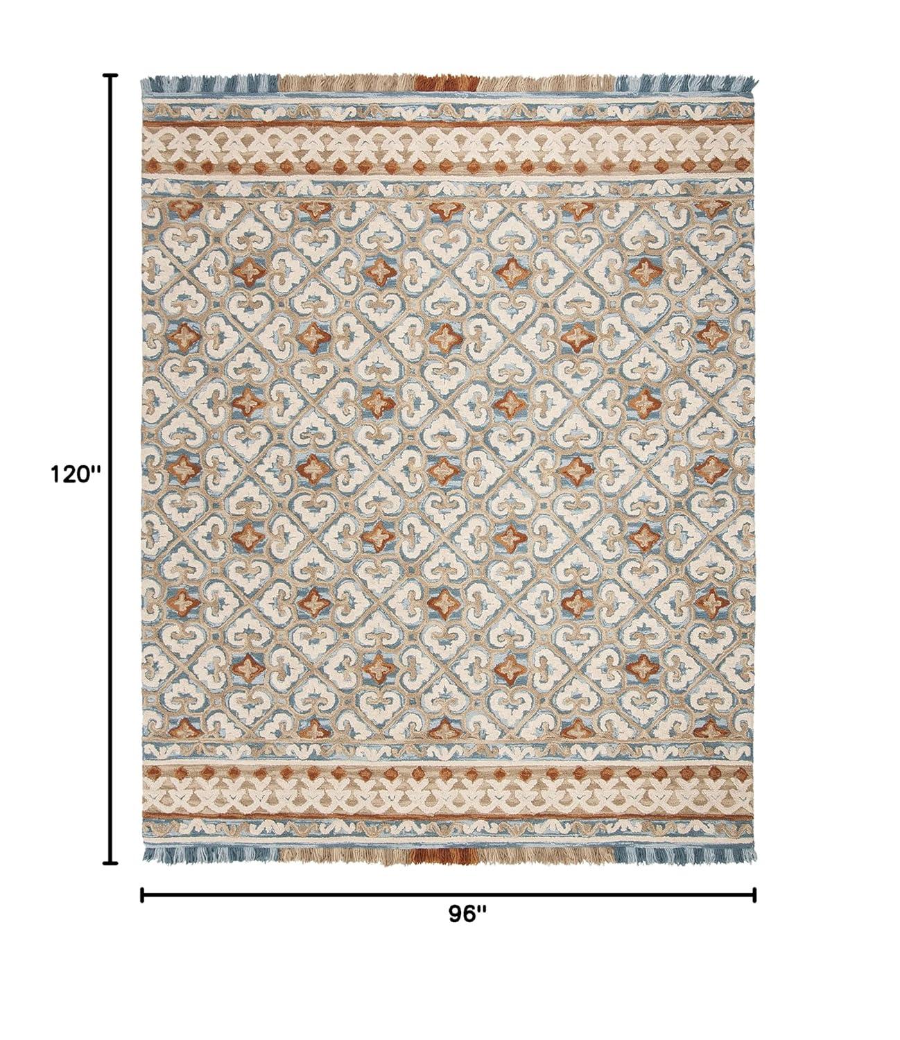 Blossom BLM420 Hand Tufted Area Rug - Ivory/Blue - 8'x10' - Safavieh.