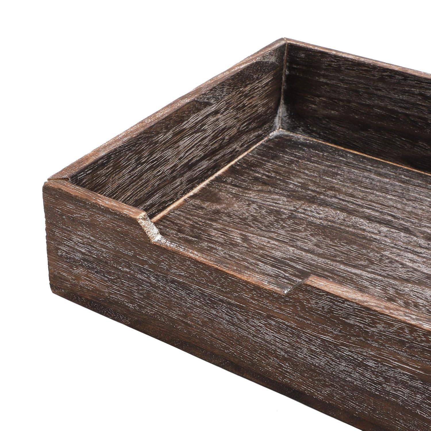 Juvale Rustic Wood Stackable Paper Tray, Vintage Office Desk Desktop Holder Organizer for Documents Files Folders Magazines, 10.5 inches