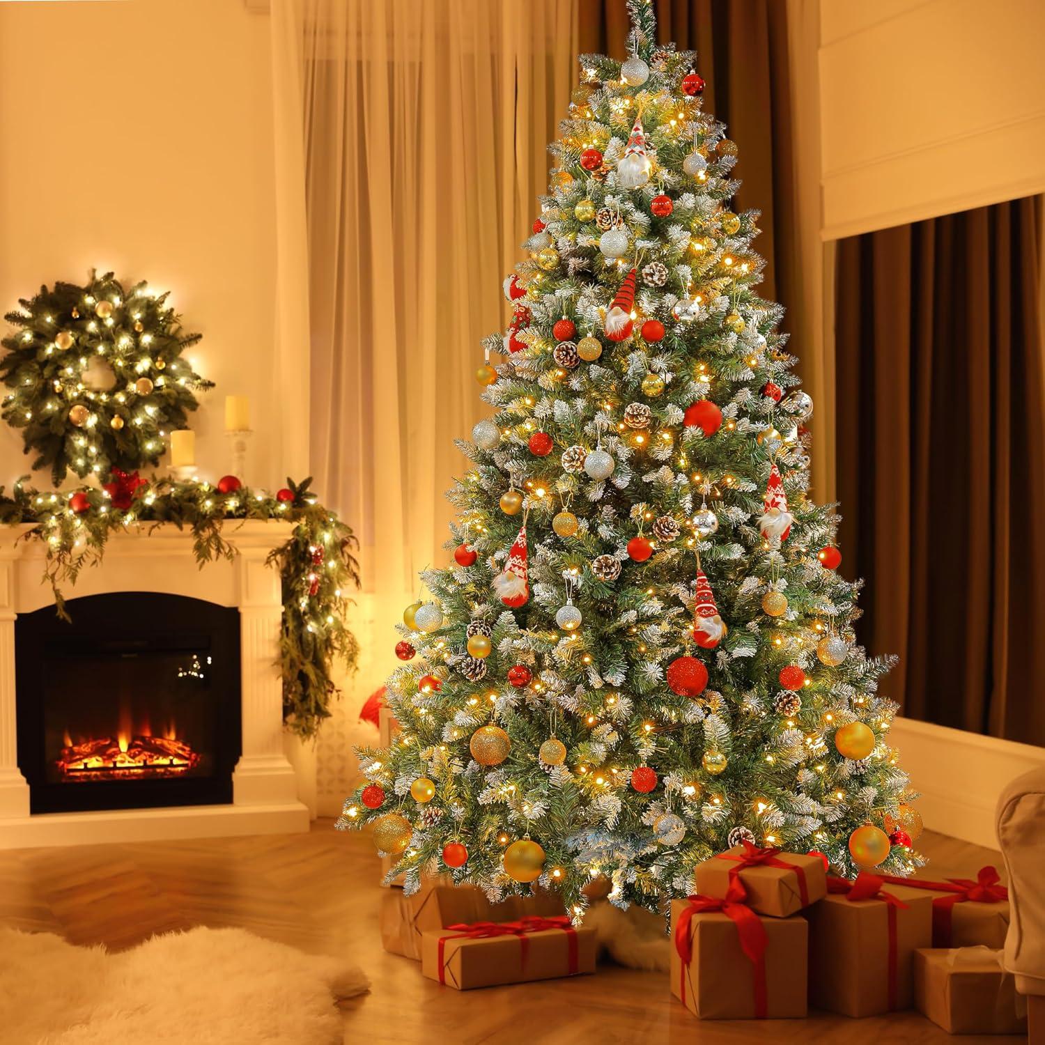 The Holiday Aisle® 6/7.5 FT Pre-Lit Artificial Christmas Tree with Warm White Lights