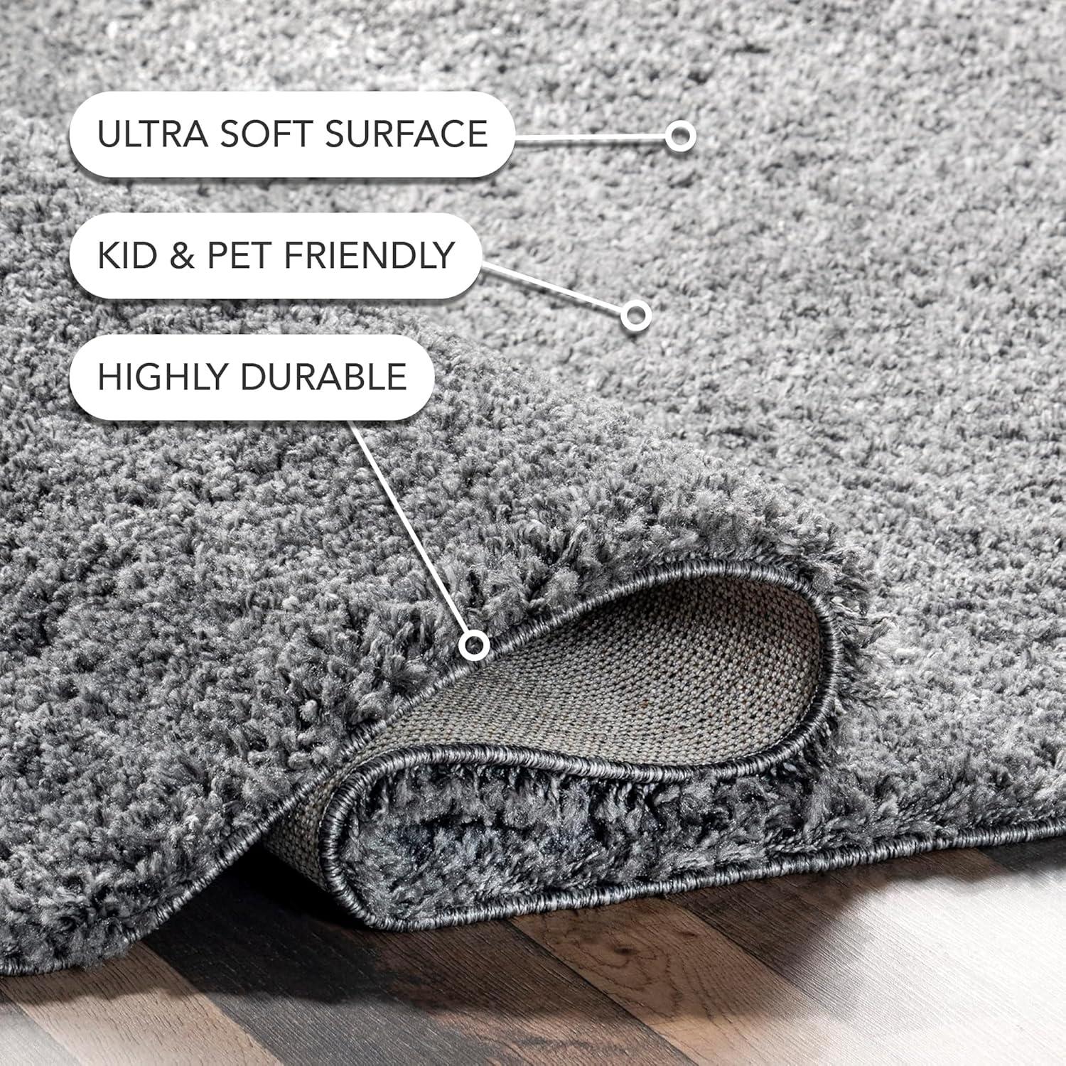 6'7"x9' Shag Area Rug Gray - nuLOOM