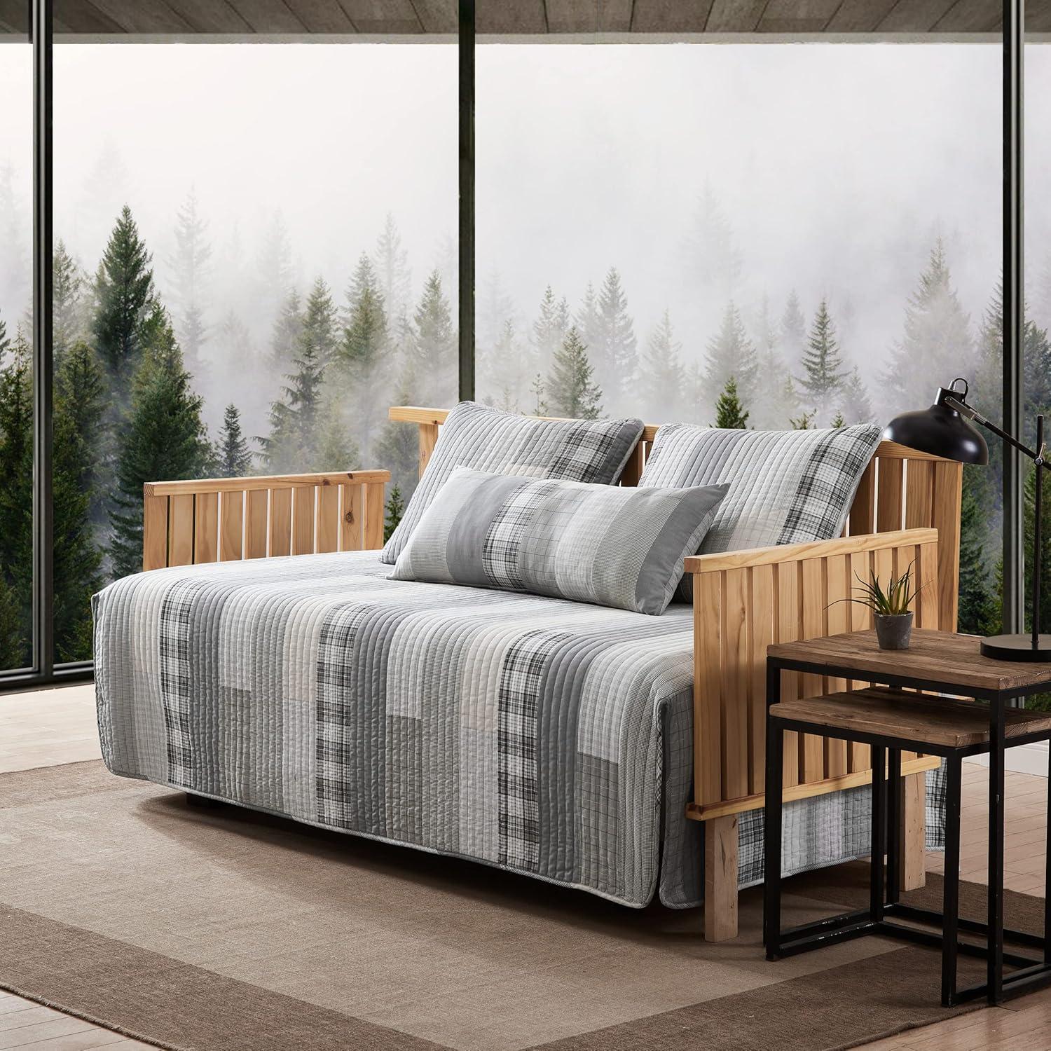 Eddie Bauer Fairview Grey Cotton 4 Piece Daybed Cover Set