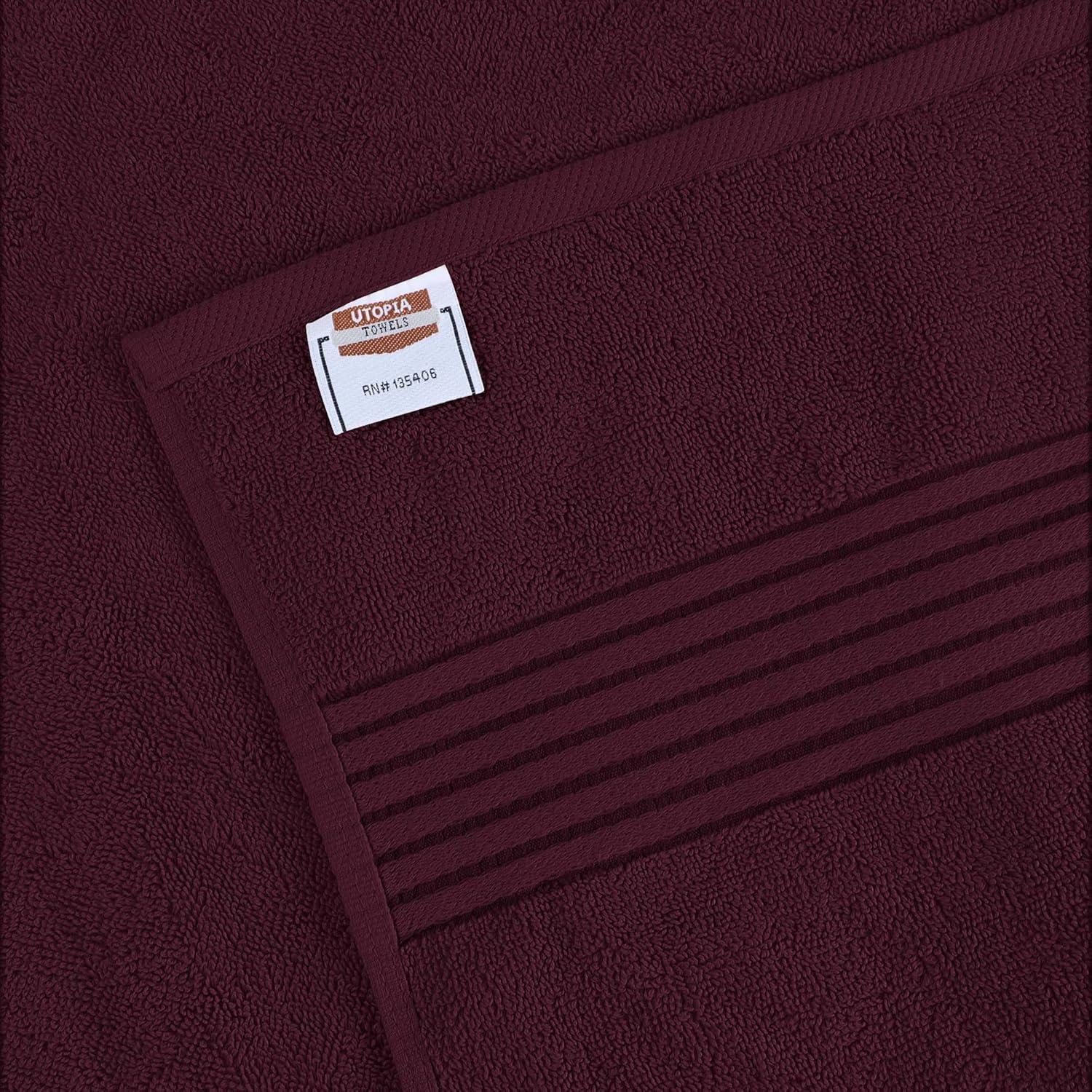 Utopia Towels 4 Pack Bath Towels Set, 27 by 54 Inches, 100% Ring Spun Cotton, Quick Dry, Highly Absorbent, Soft Feel Towels, Perfect for Daily Use, Burgundy