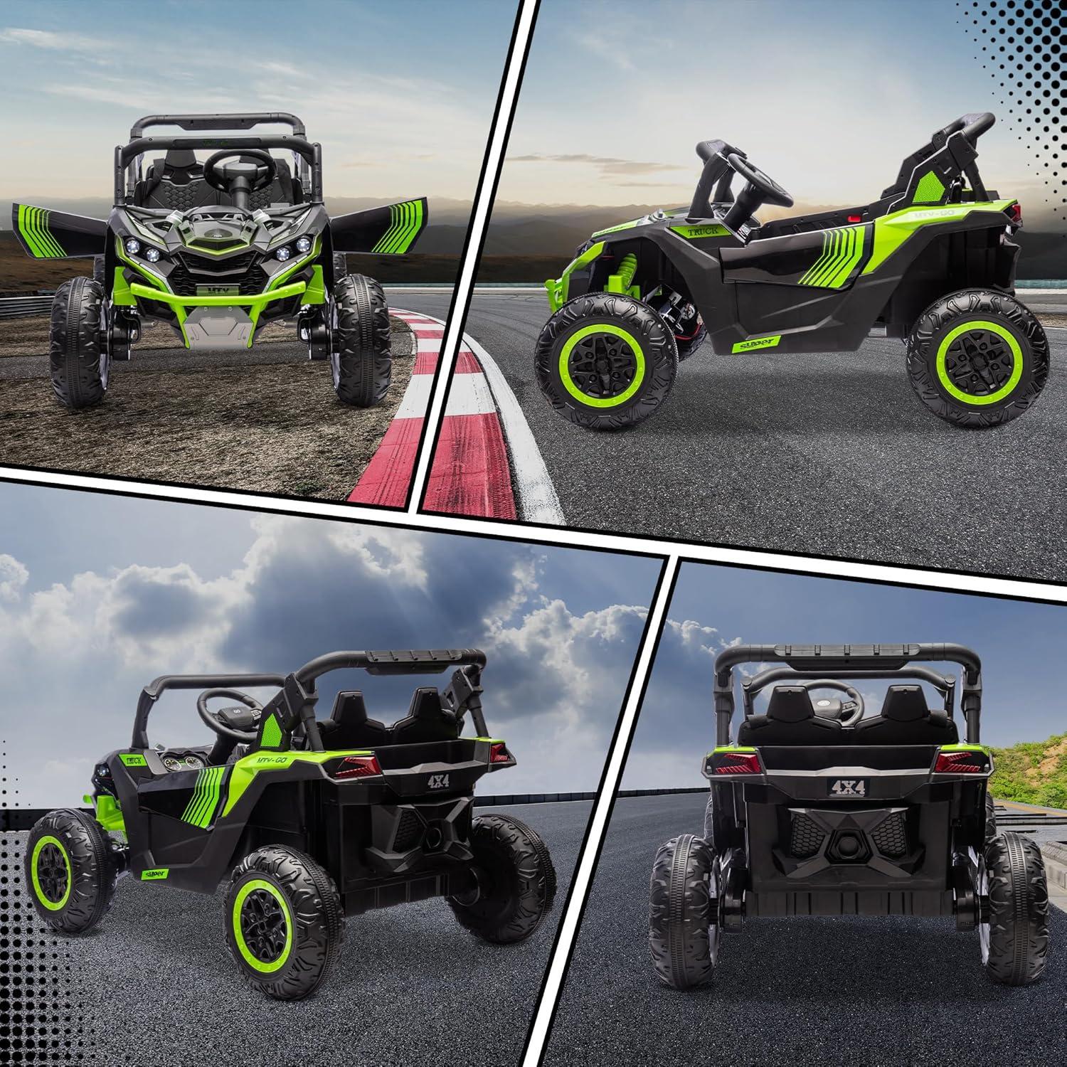 Qaba 24V 7AH Ride on Car, 2 Seater 4MPH Ride on UTV Battery Powered Toy Car