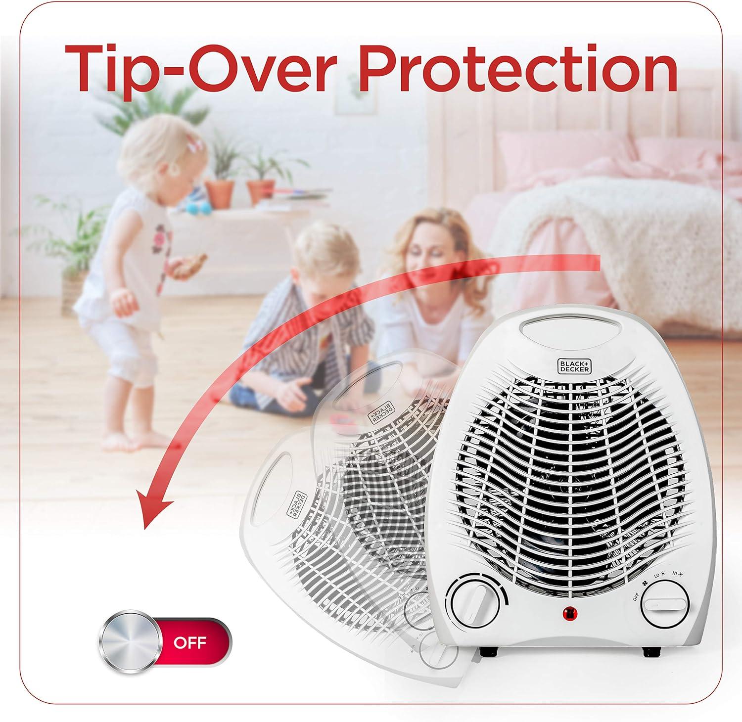 BLACK+DECKER Personal Desktop 1,500 Watt Electric Fan Compact Heater
