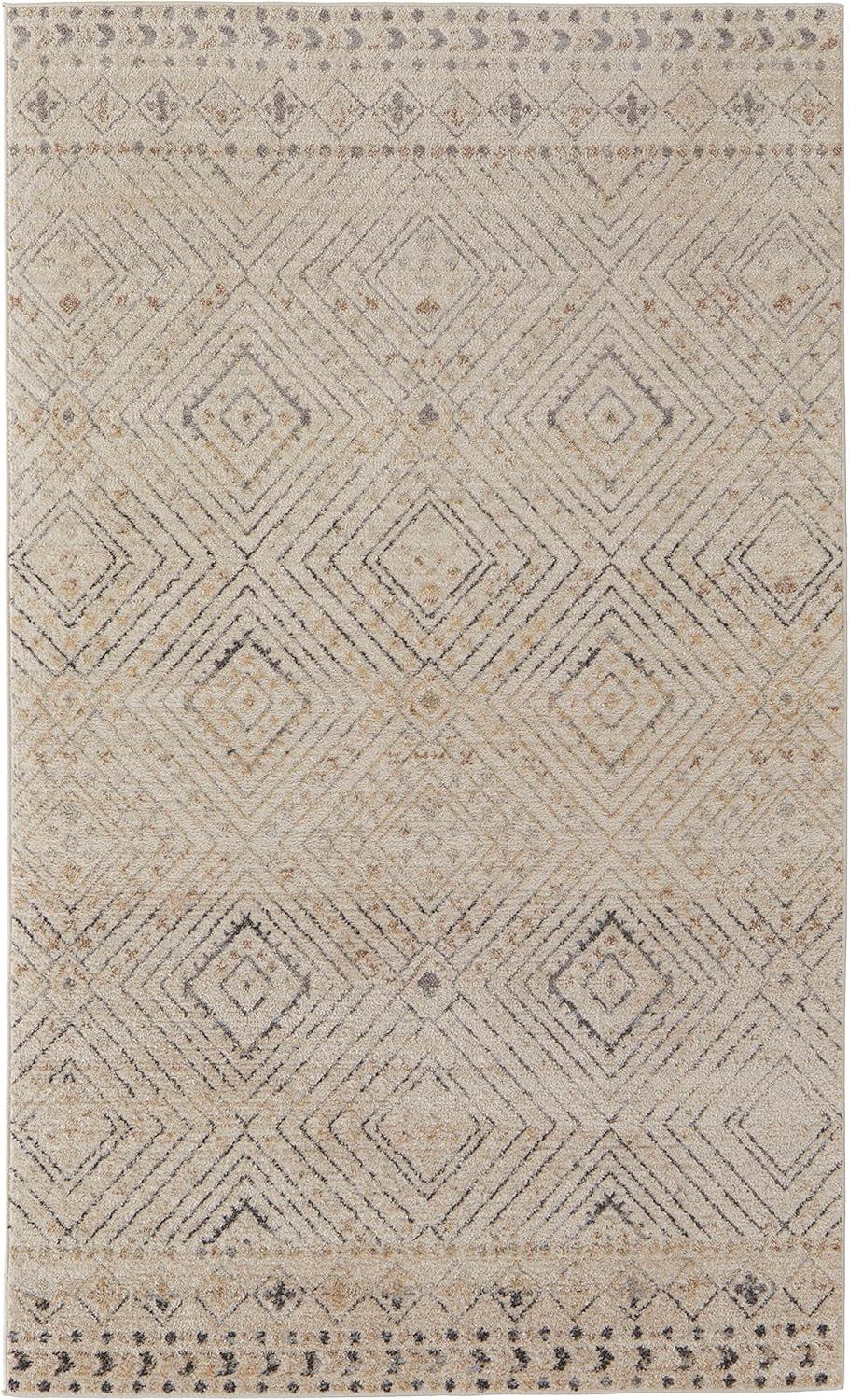 Ivory and Charcoal 8' x 10' Shag Area Rug