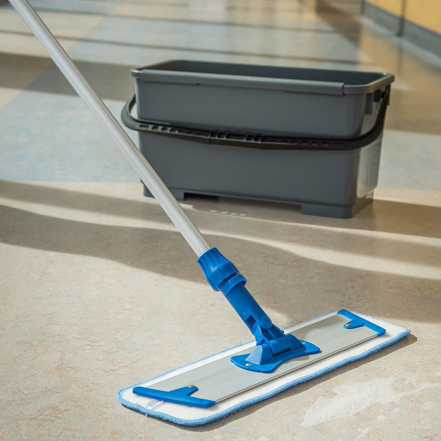 Silver and Blue Aluminum 18" Flat Mop Head