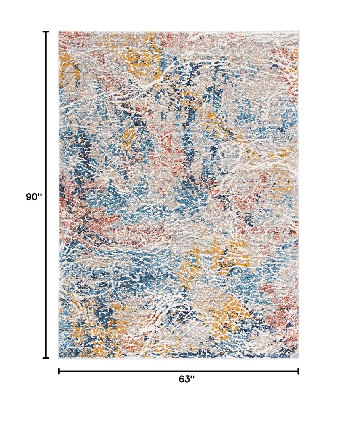 Madison MAD494 Power Loomed Area Rug - Grey/Orange - 5'3"x7'6" - Safavieh.