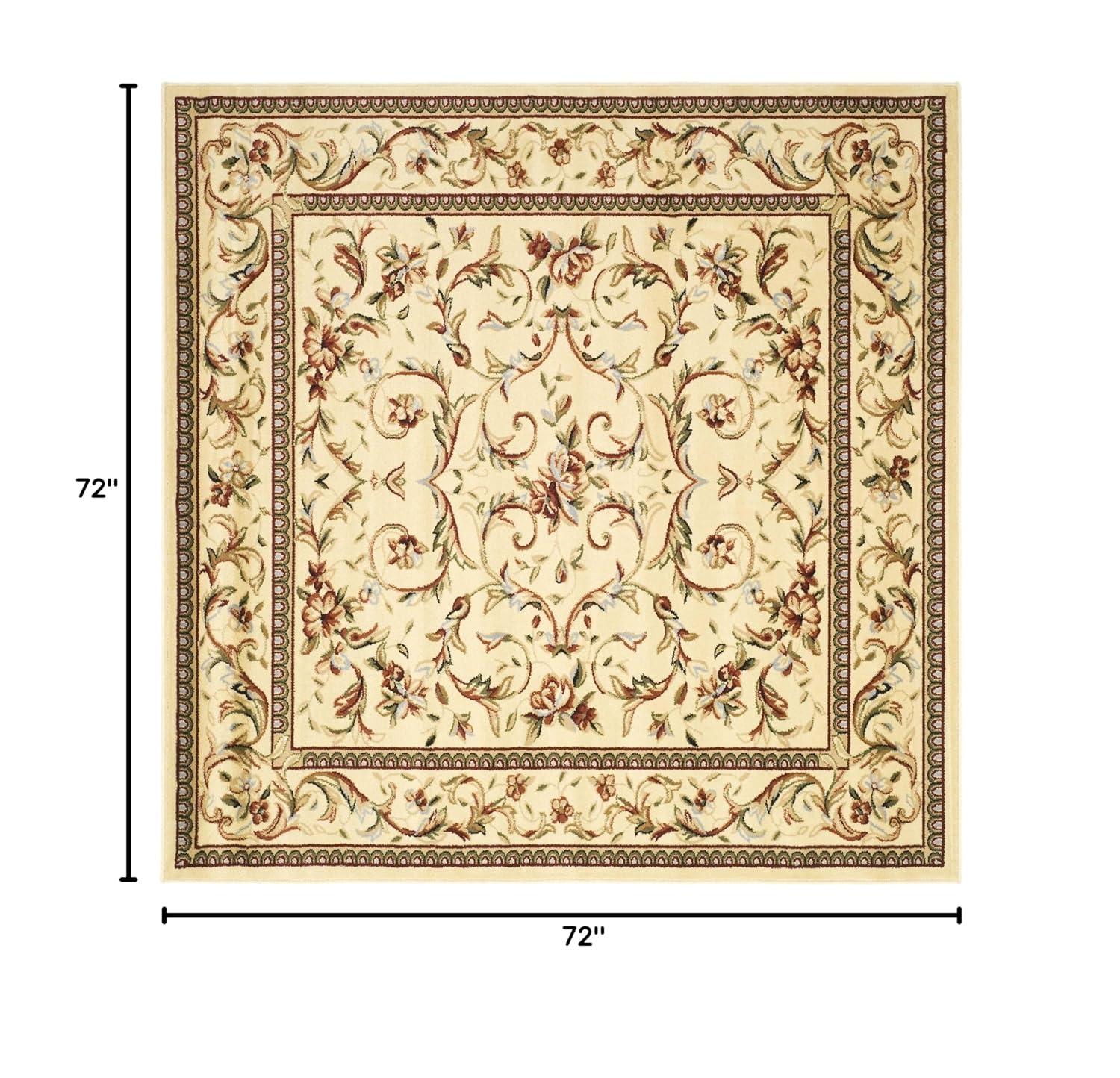 Lyndhurst LNH322 Power Loomed Area Rug - Ivory/Ivory - 6'x6' - Safavieh