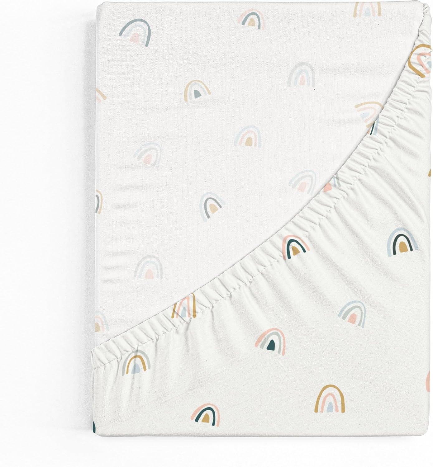 Organic Cotton Twin Rainbow Print Kids Sheet Set