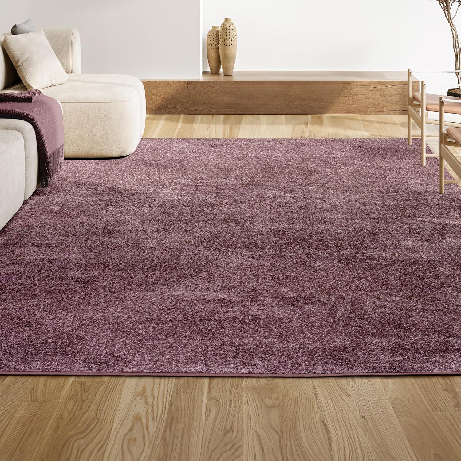 8'x10' Haze Solid Low-Pile, Light Purple - JONATHAN Y
