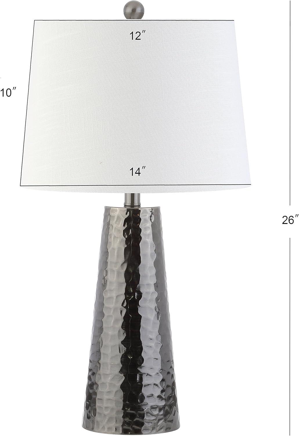 Wells 26" Hammered Metal LED Table Lamp, Black Nickel