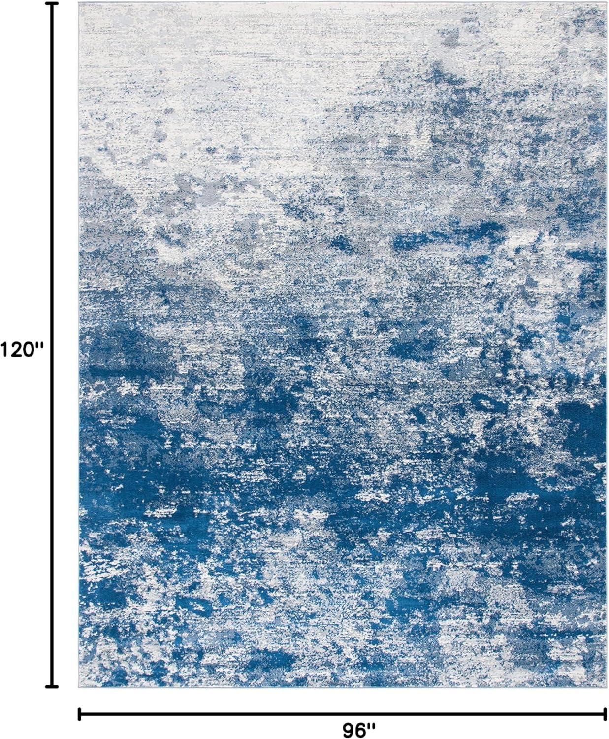 Brentwood BNT822 Power Loomed Area Rug - Grey/Navy - 8'x10' - Safavieh.