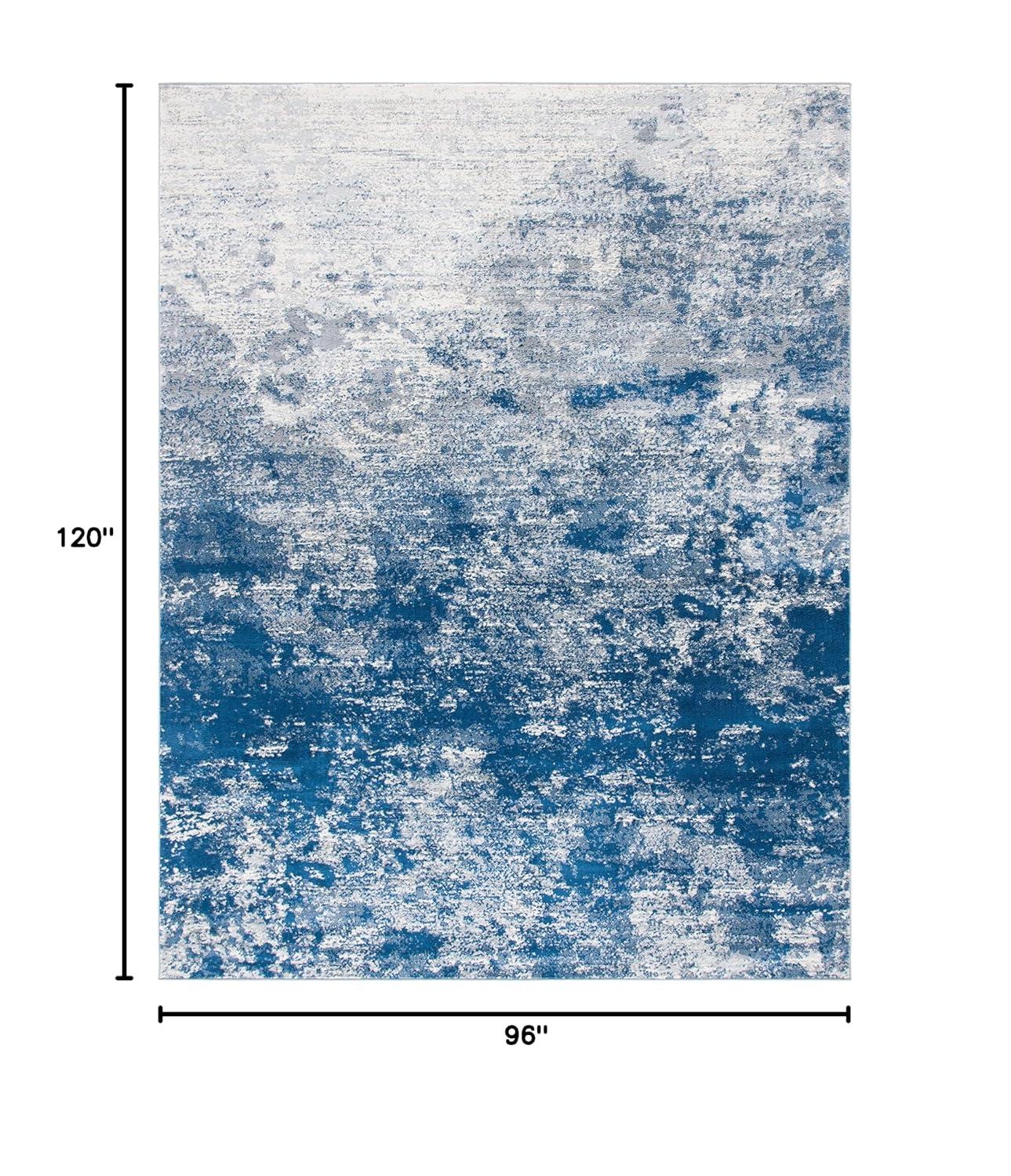 Brentwood BNT822 Power Loomed Area Rug - Grey/Navy - 8'x10' - Safavieh.