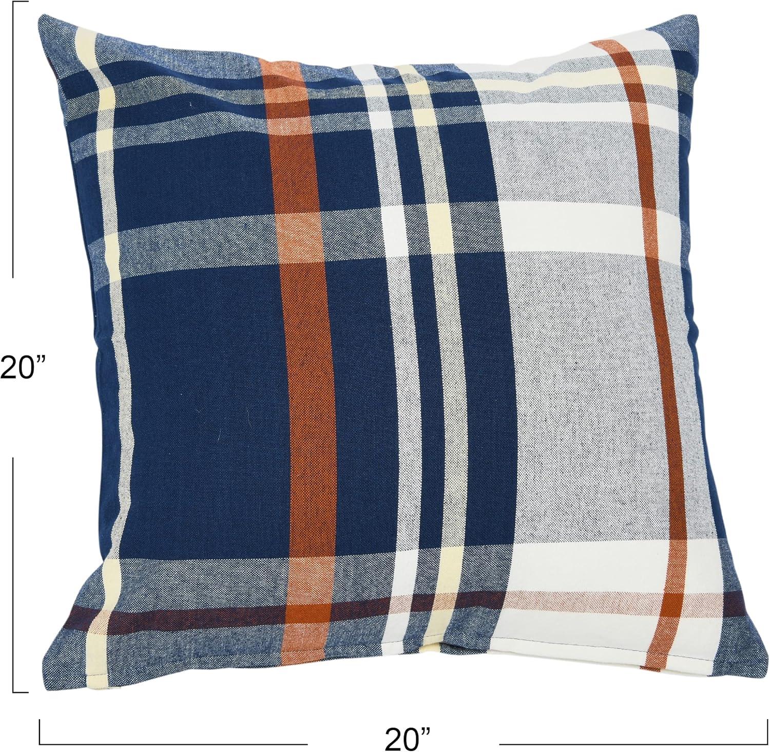 Chic Square Plaid Cotton Standard Pillow Cover