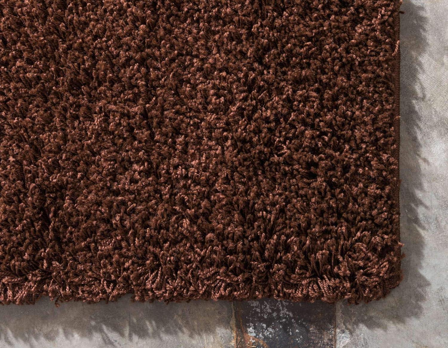 Unique Loom 8' 0 x 10' 0 Solid Shag Chocolate Brown Area Rug