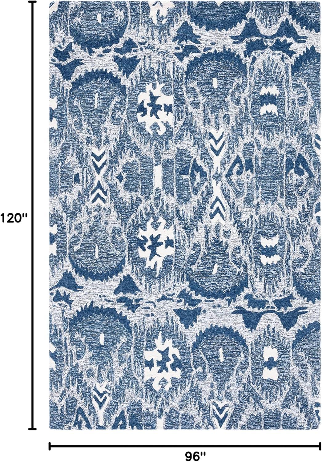 Ikat IKT654 Hand Tufted Area Rug - Blue/Ivory - 8'x10' - Safavieh.