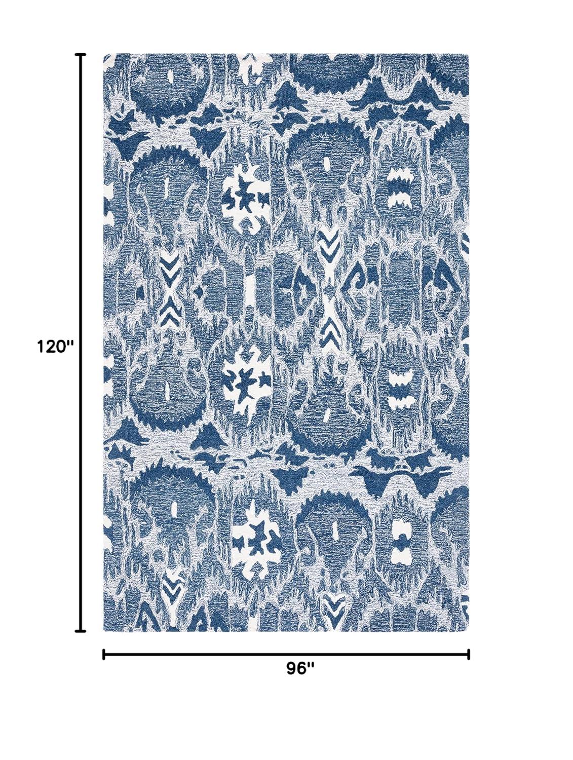 Ikat IKT654 Hand Tufted Area Rug - Blue/Ivory - 8'x10' - Safavieh.