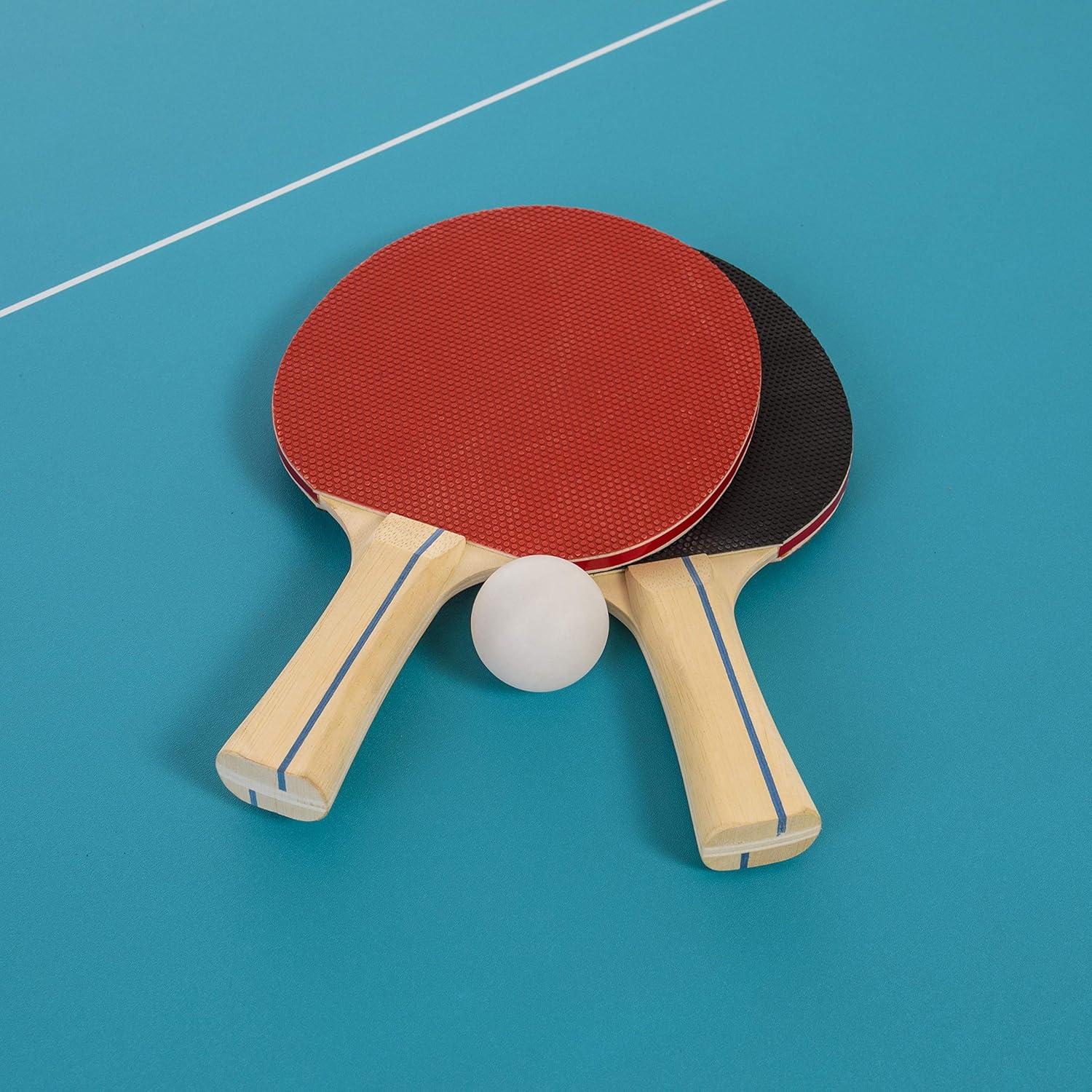 Ping-Pong Pop up Foldable Indoor Table Tennis Table with Paddles and Balls (19mm Thick)
