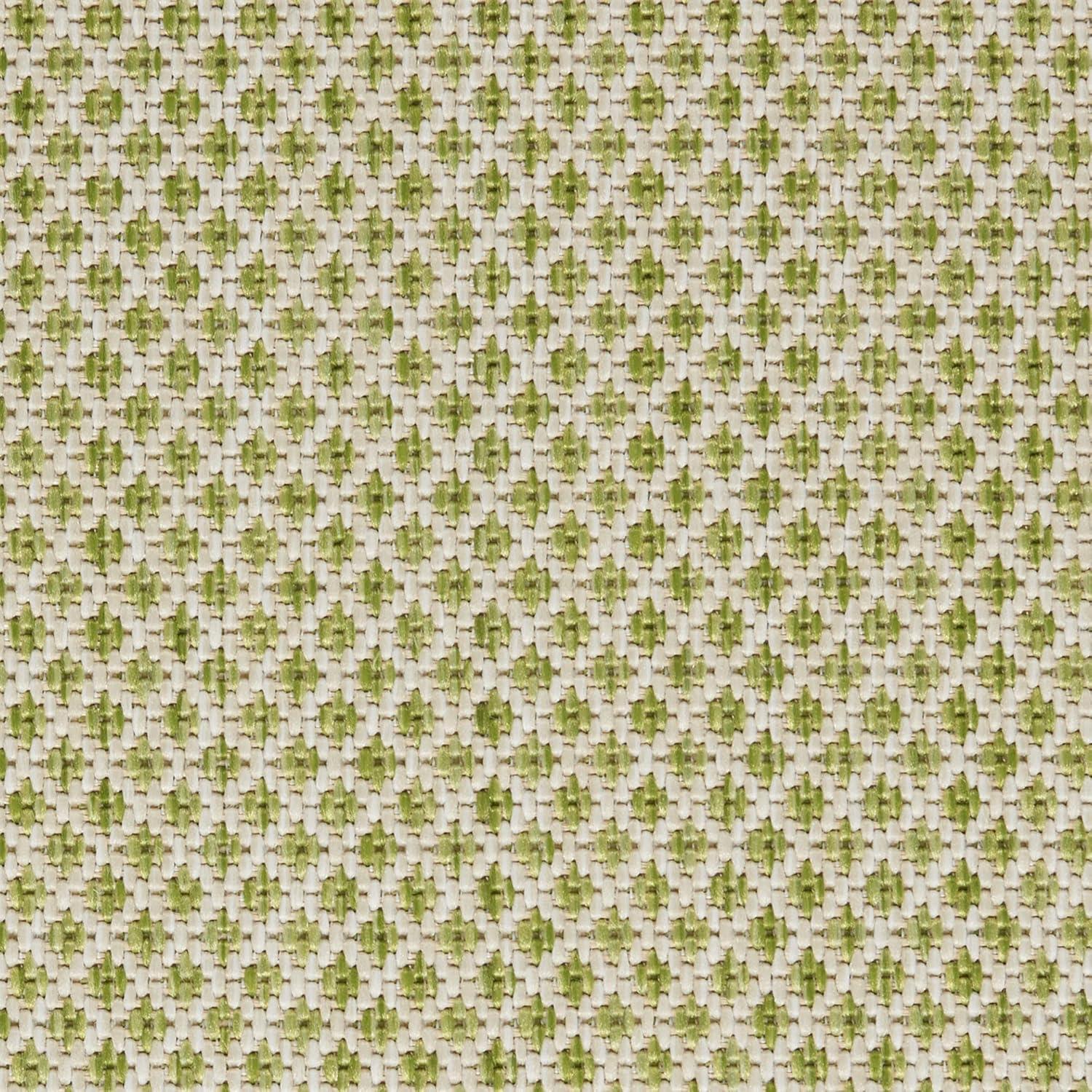 Nourison 4' x 4' Courtyard Modern Easy Care Flatweave Indoor Outdoor Square Rug Ivory Green