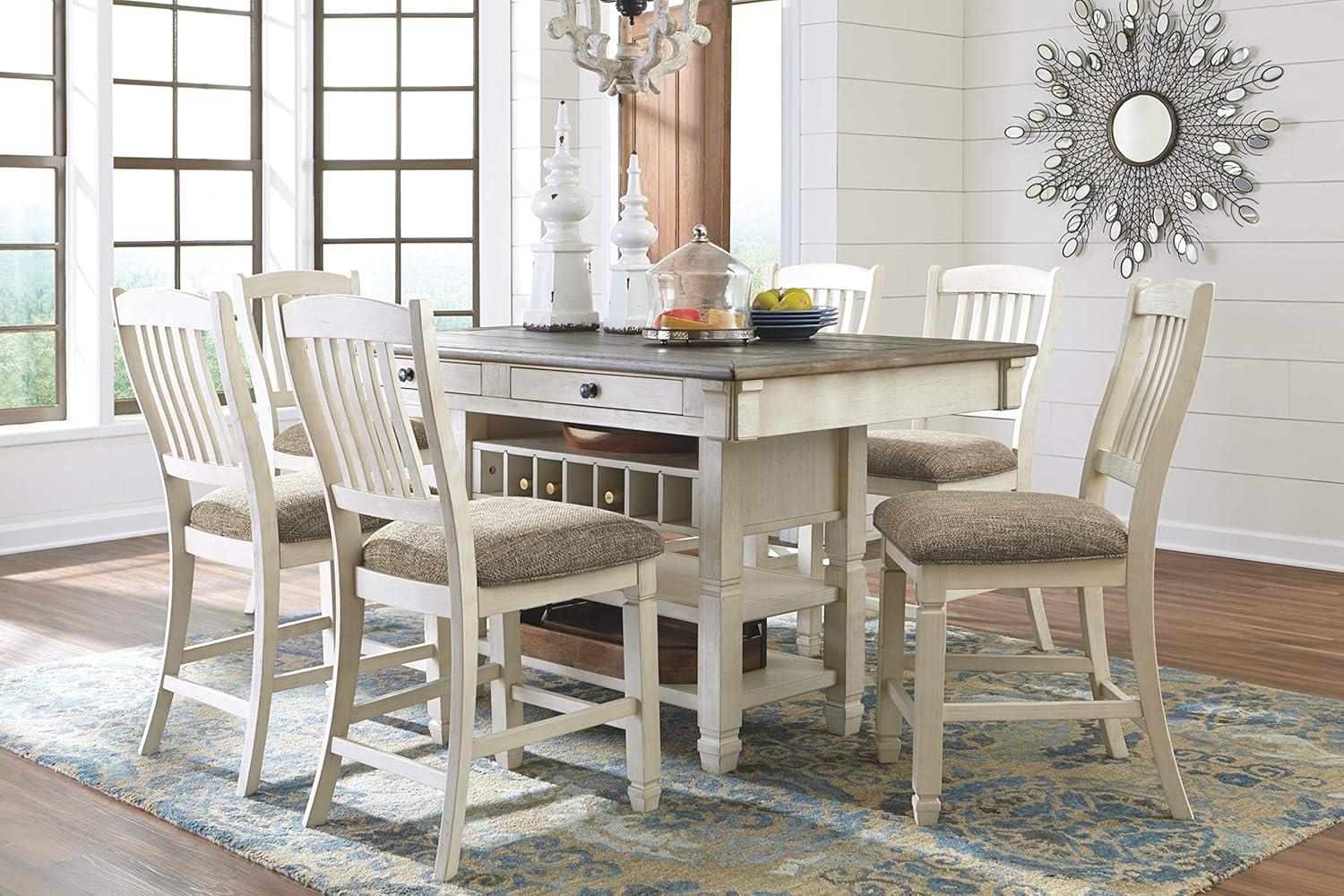 Ashley Bolanburg Engineered Wood Counter Height Dining Table in Two-Tone