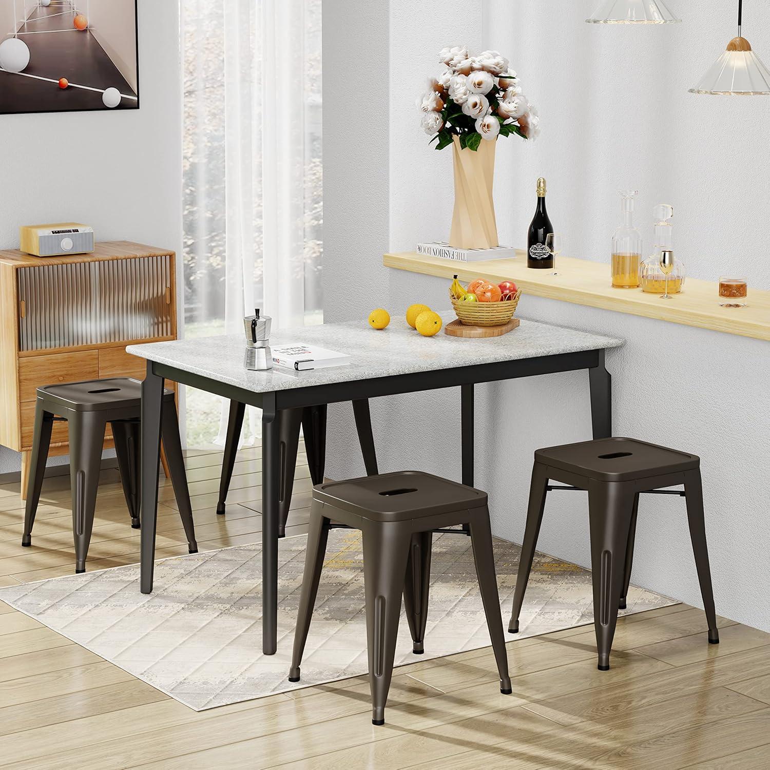 Williston Forge Apolito Counter Stool with Metal Frame (Set of 4)
