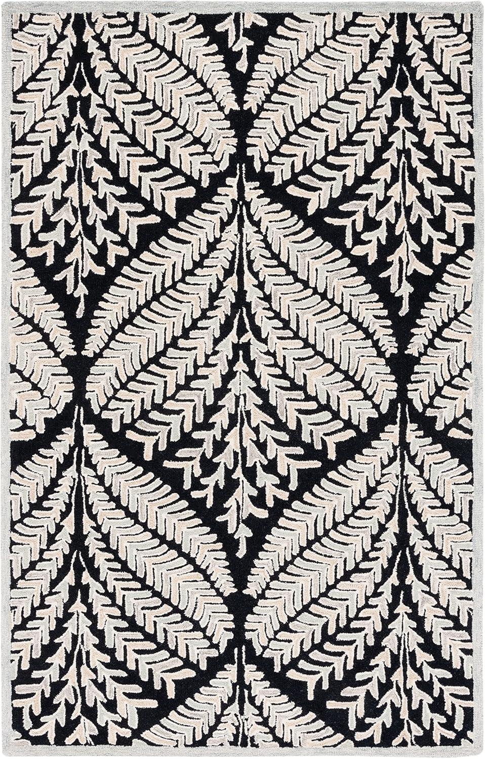 Capri CPR208 Tufted Indoor Area Rug - Black/Ivory - 6'x9' - Safavieh
