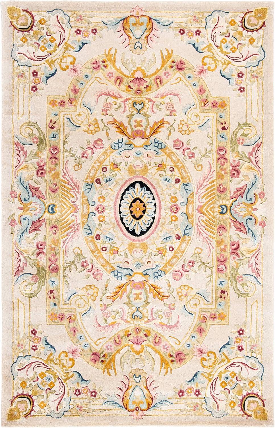 Savonnerie SAV202 Hand Tufted Area Rug - Sage/Beige - 5'x8' - Safavieh.