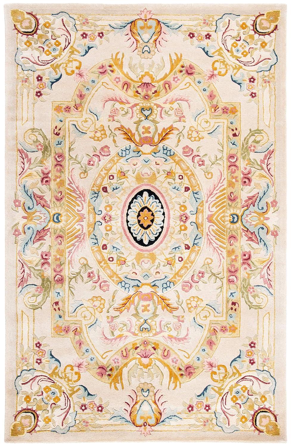 Savonnerie SAV202 Hand Tufted Area Rug - Sage/Beige - 5'x8' - Safavieh.
