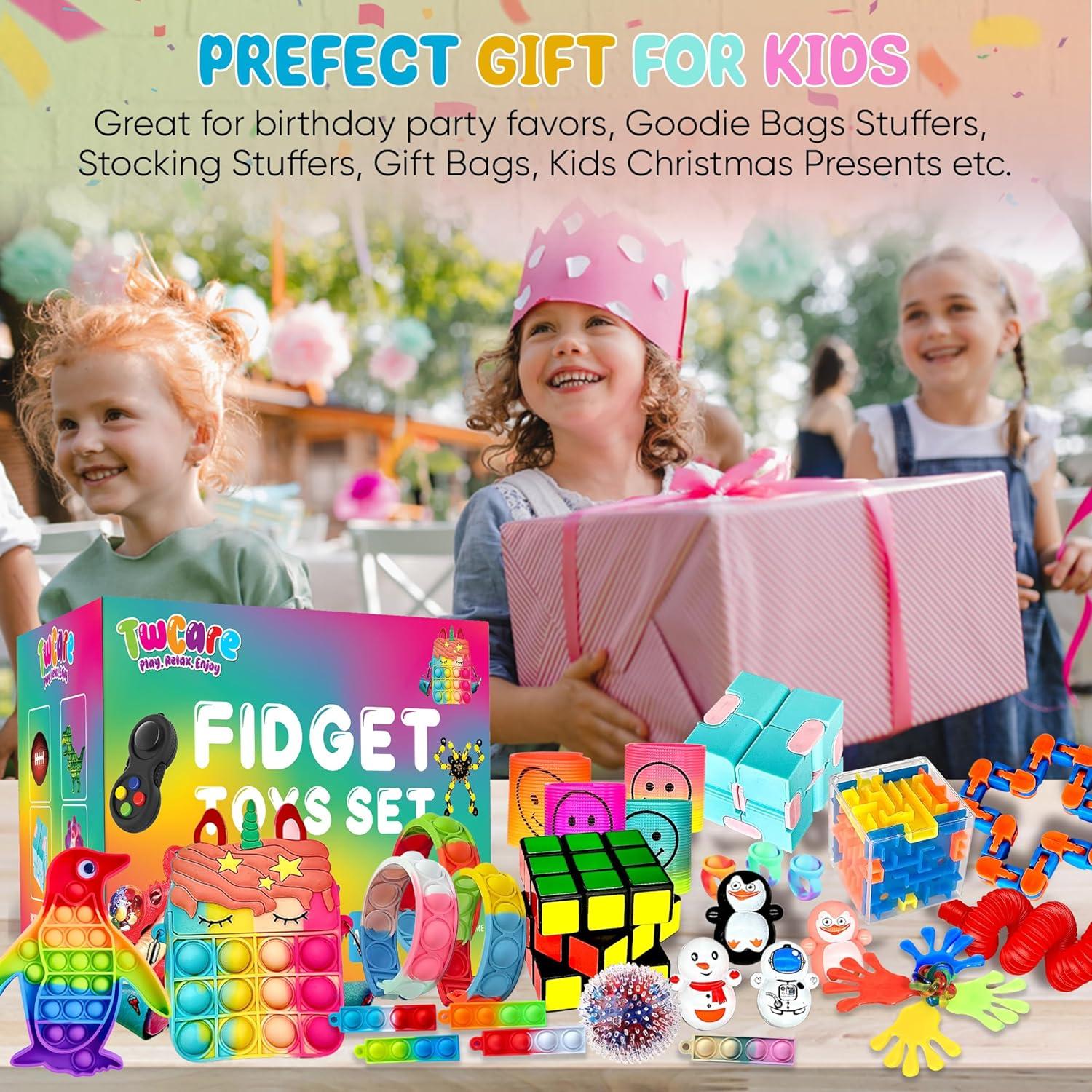 120 Pack Fidget Toys Set,Pop Sensory Party Favors Gifts for Kid Adult Boy Girl ADHD Autism Stress Relief Stocking Stuffers Autistic Bulk Goodie Bag Pinata Filler Treasure Box Classroom Prizes School