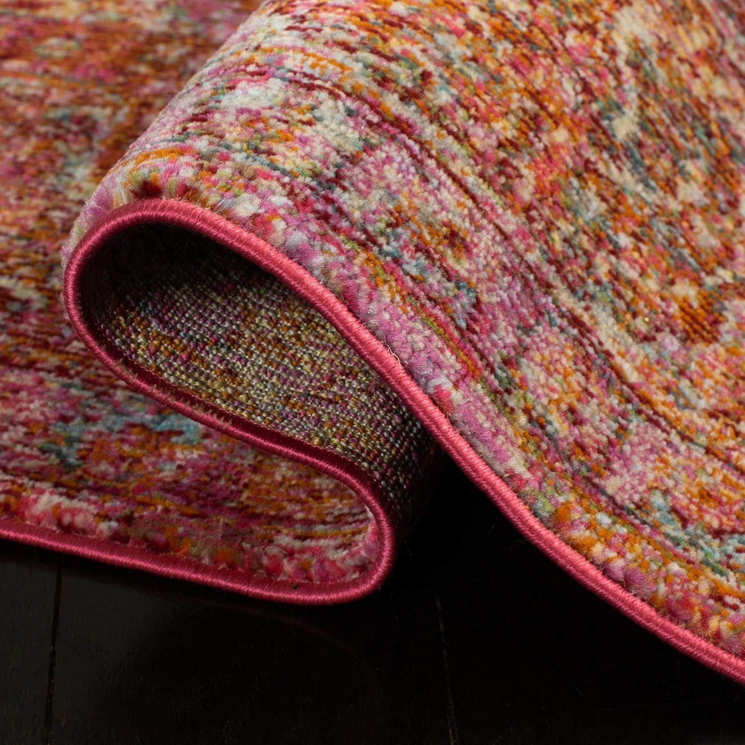 Luxor LUX318 Power Loomed Area Rug - Fuchsia/Gold - 4'x6' - Safavieh