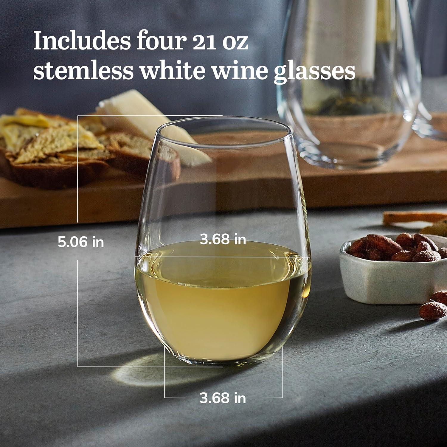 Signature-Kentfield Stemless White Wine Glasses