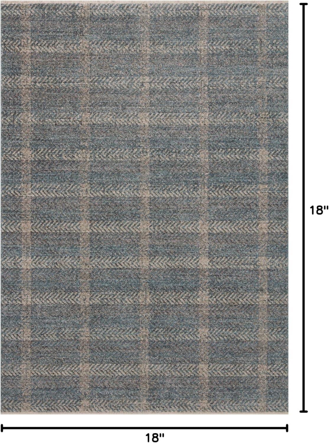 Loloi Angela Rose Ember Collection EMB-03 Blue / Beige 18" x 18" Sample Rug