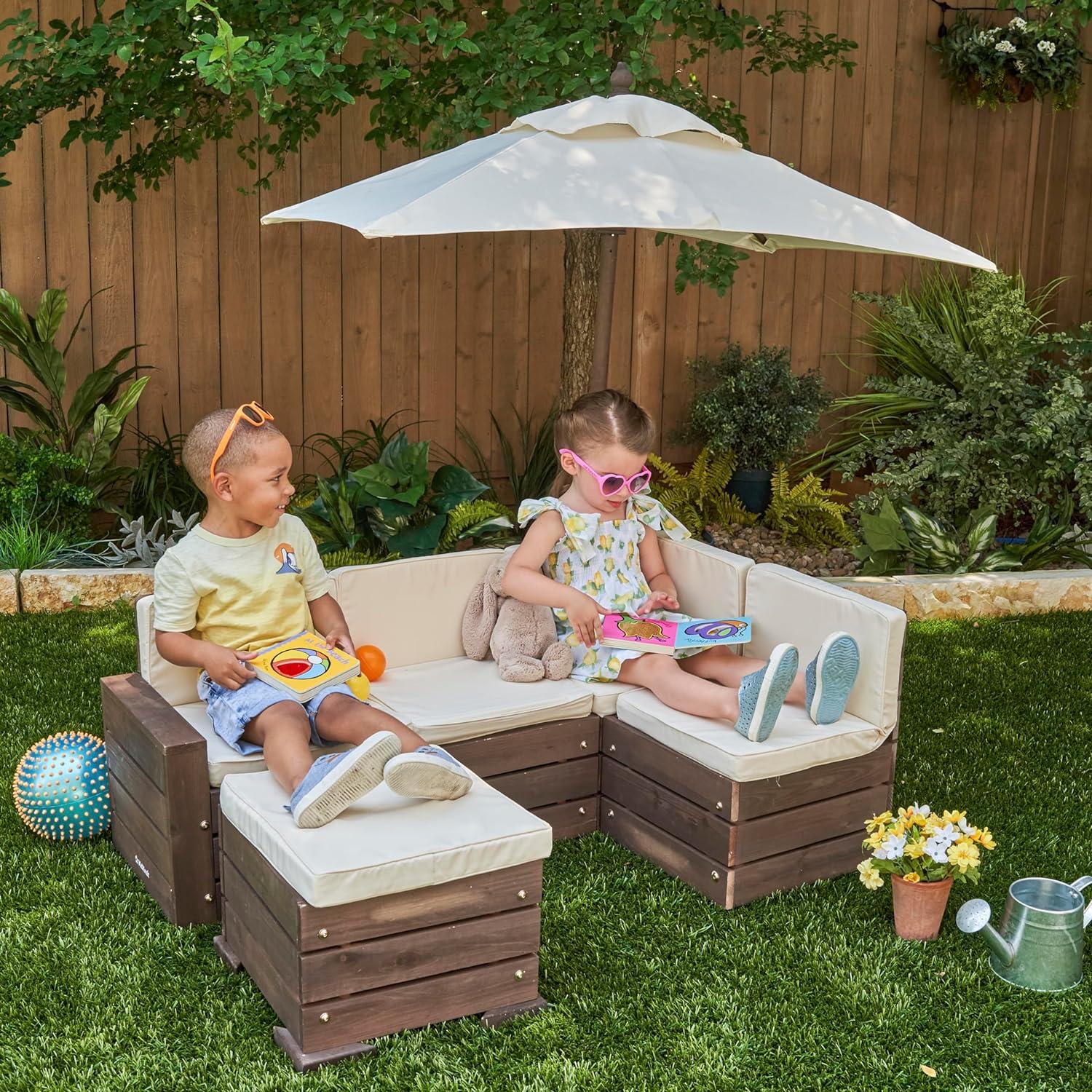 Kids 6 Piece Outdoor Table Or Chair and Chair Set