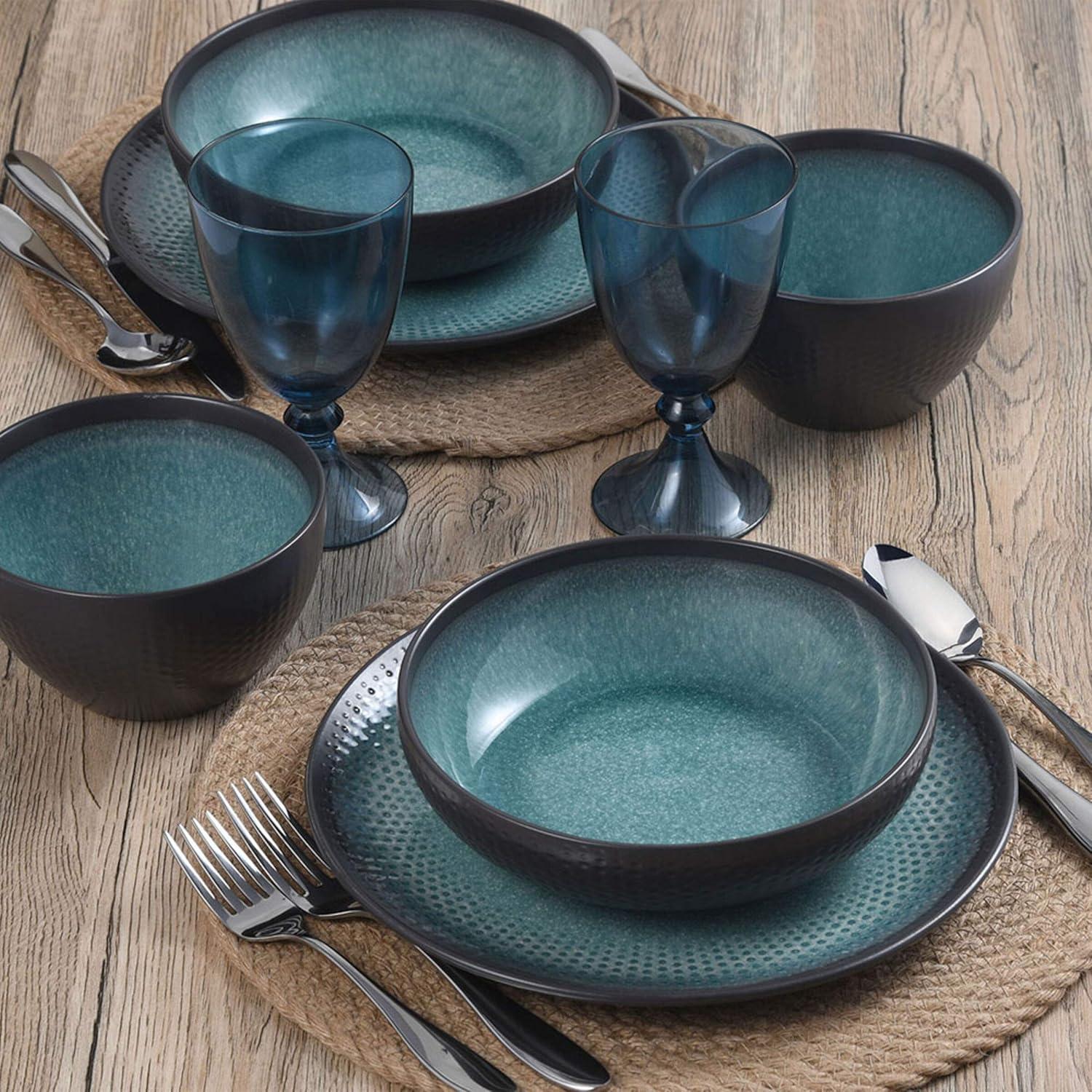 Pfaltzgraff® Maddox Teal Stoneware 12-Piece Dinnerware Set