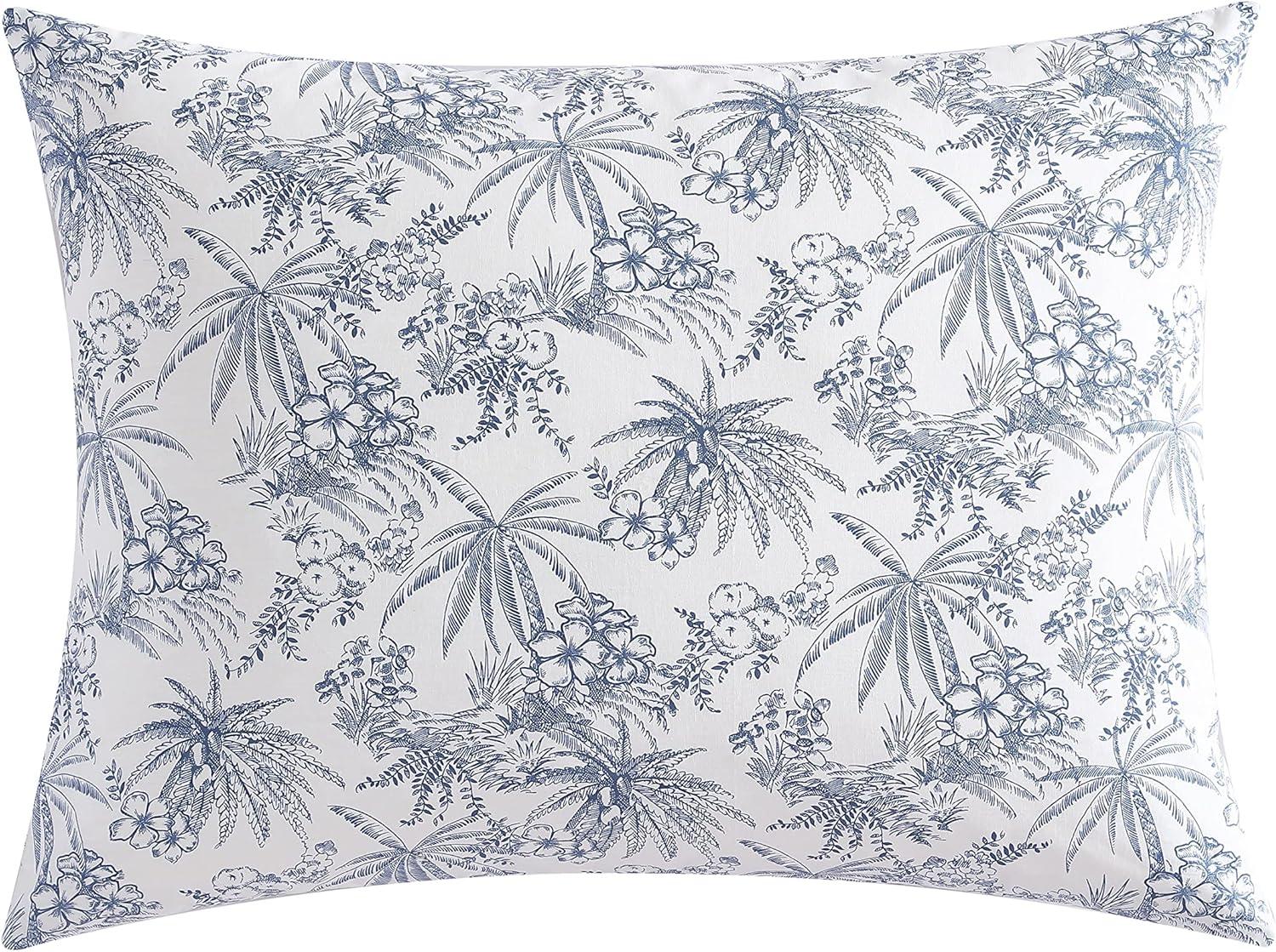 Tommy Bahama Pen And Ink Blue Cotton Duvet Cover Set