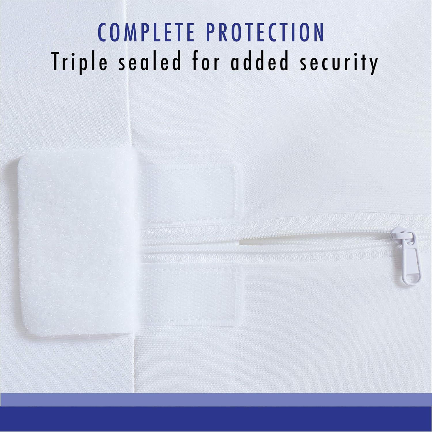 All-in-One Bed Bug Blocker Water Resistant Zippered Mattress Protector, Twin
