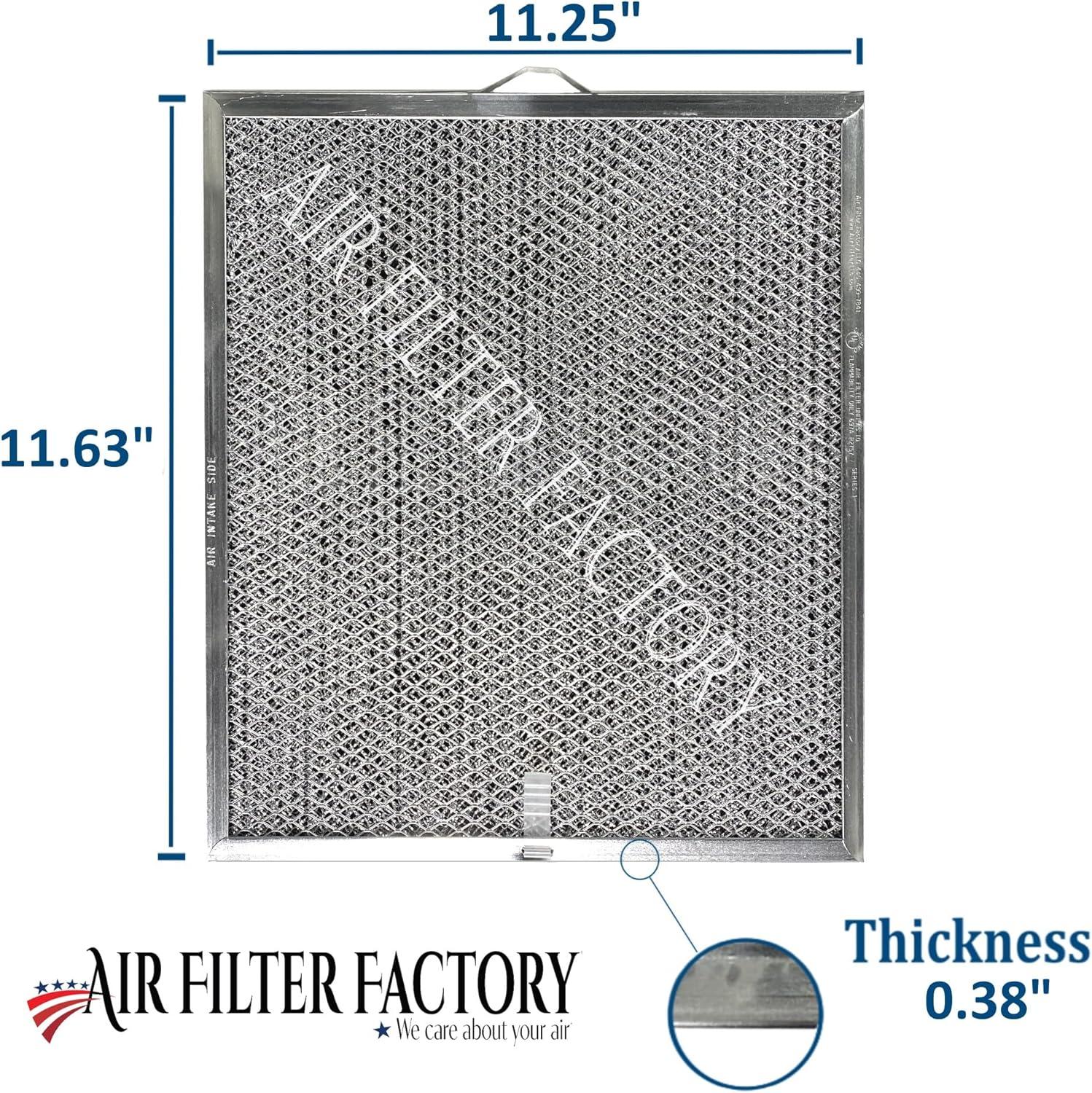 Air Filter Factory 2-Pack Aluminum Mesh Charcoal Combo for Broan Nutone QT2000, WA6500