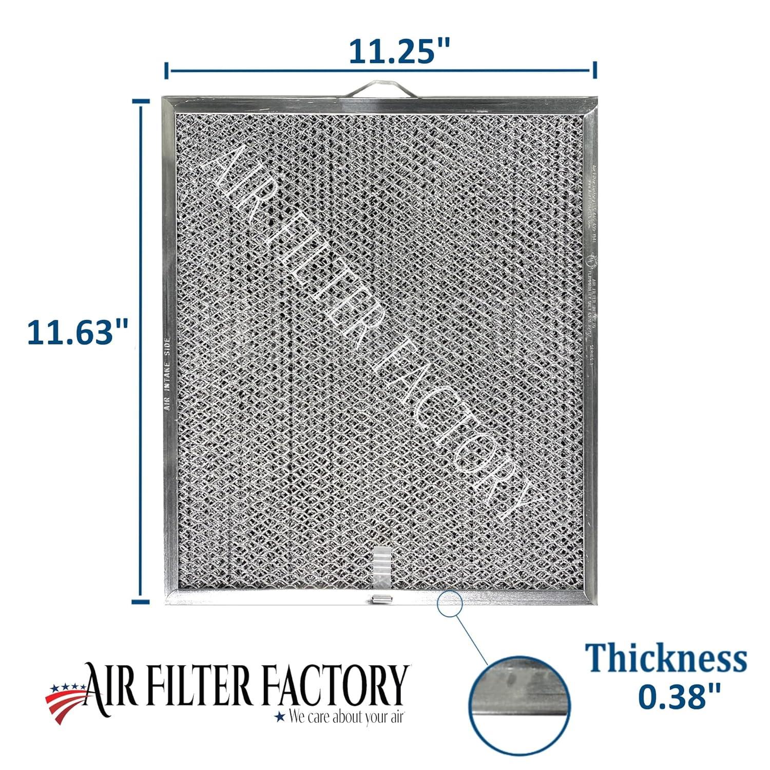 Air Filter Factory 2-Pack Aluminum Mesh Charcoal Combo for Broan Nutone QT2000, WA6500
