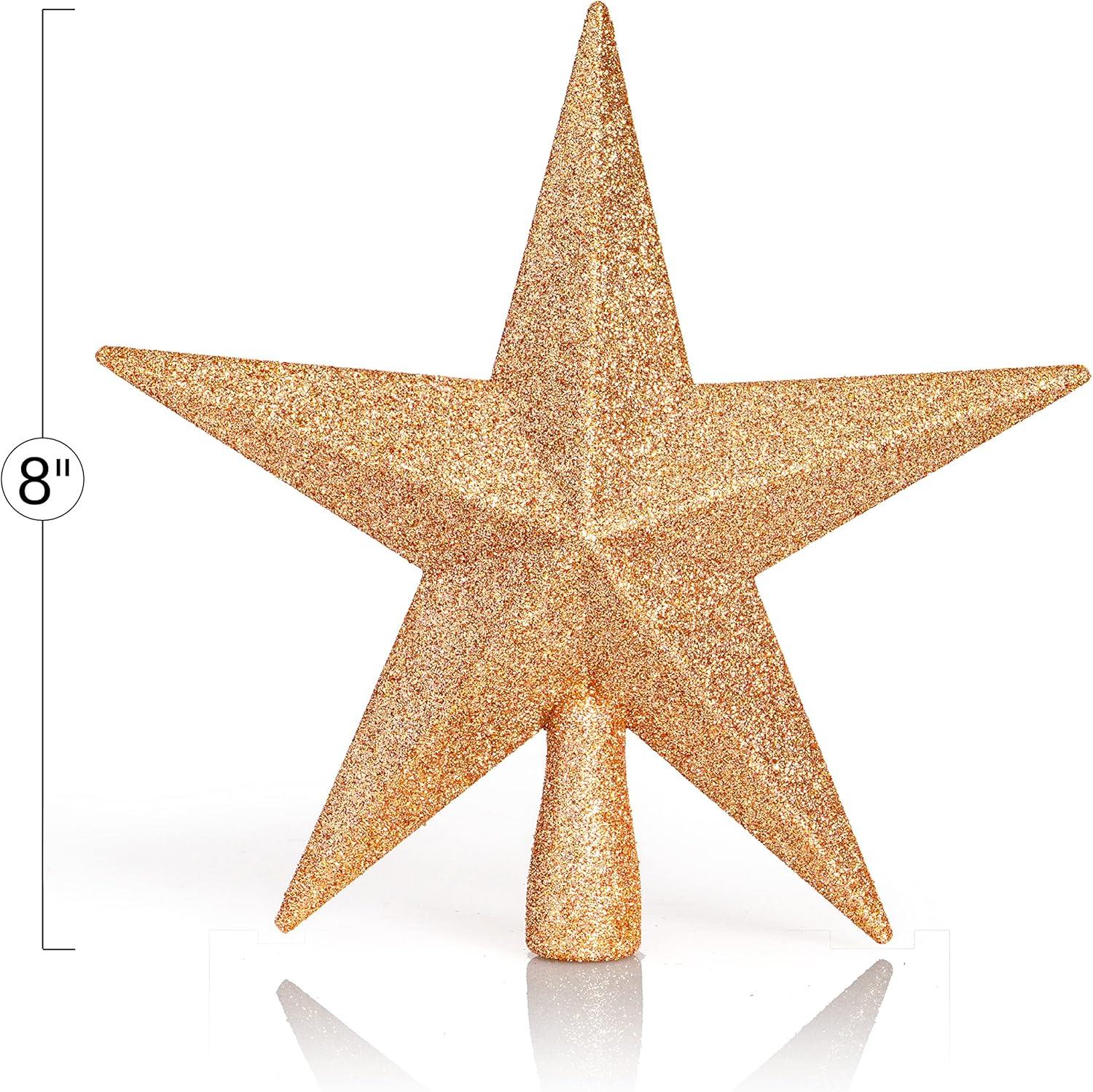 Ornativity Glitter Star Tree Topper - Champagne - 8