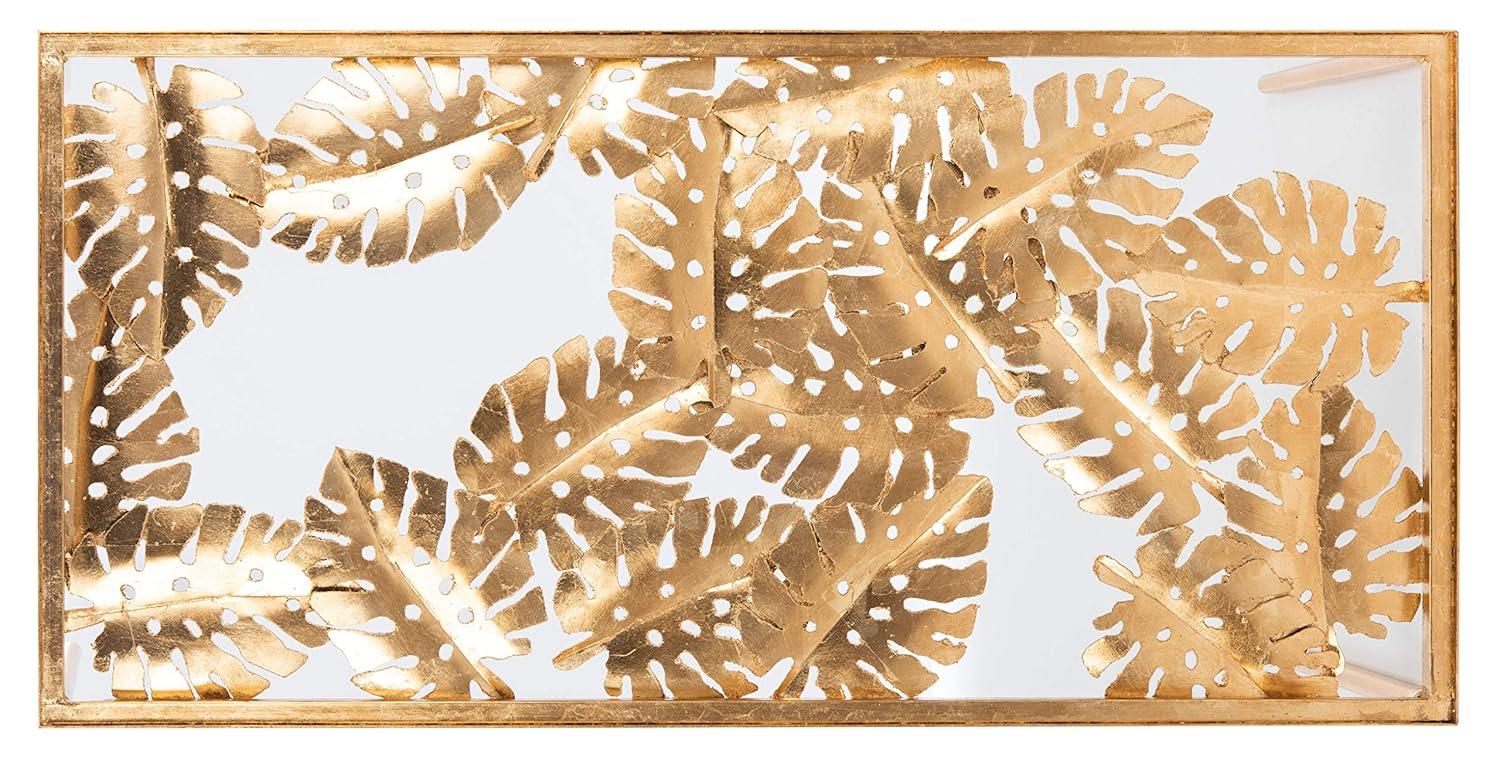 Leilani Palm Leaf Coffee Table - Gold Leaf/Glass - Safavieh