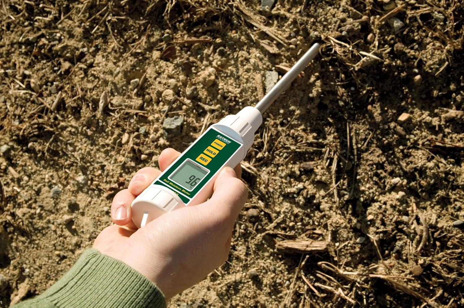 Heavy Duty White and Green Soil Moisture Meter with LCD Display