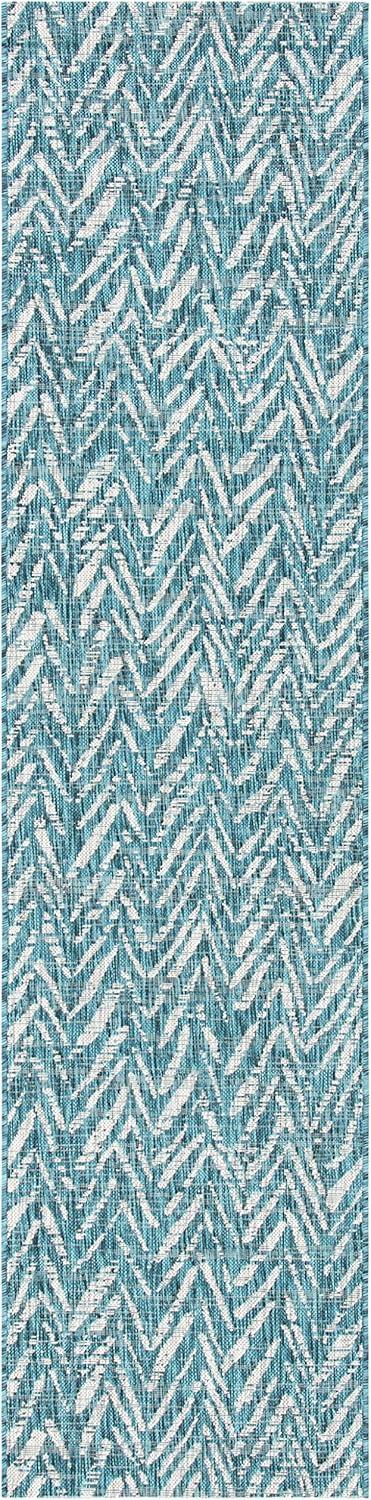 Courtyard CY8387 Power Loomed Indoor/Outdoor Runner Rug - Blue/Gray - 2'3"x11' - Safavieh..