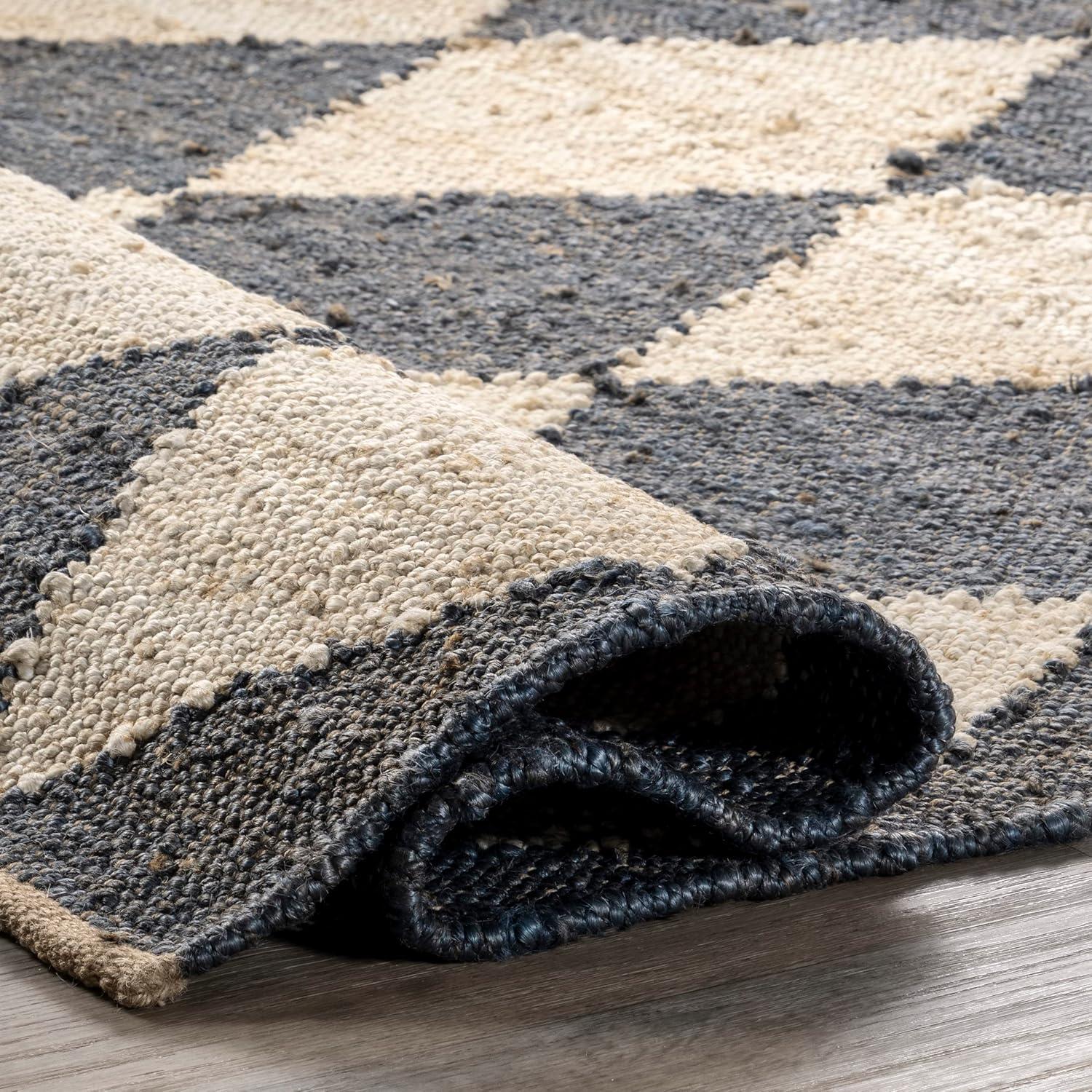 Godelinde Diamond Checkerboard Jute Area Rug