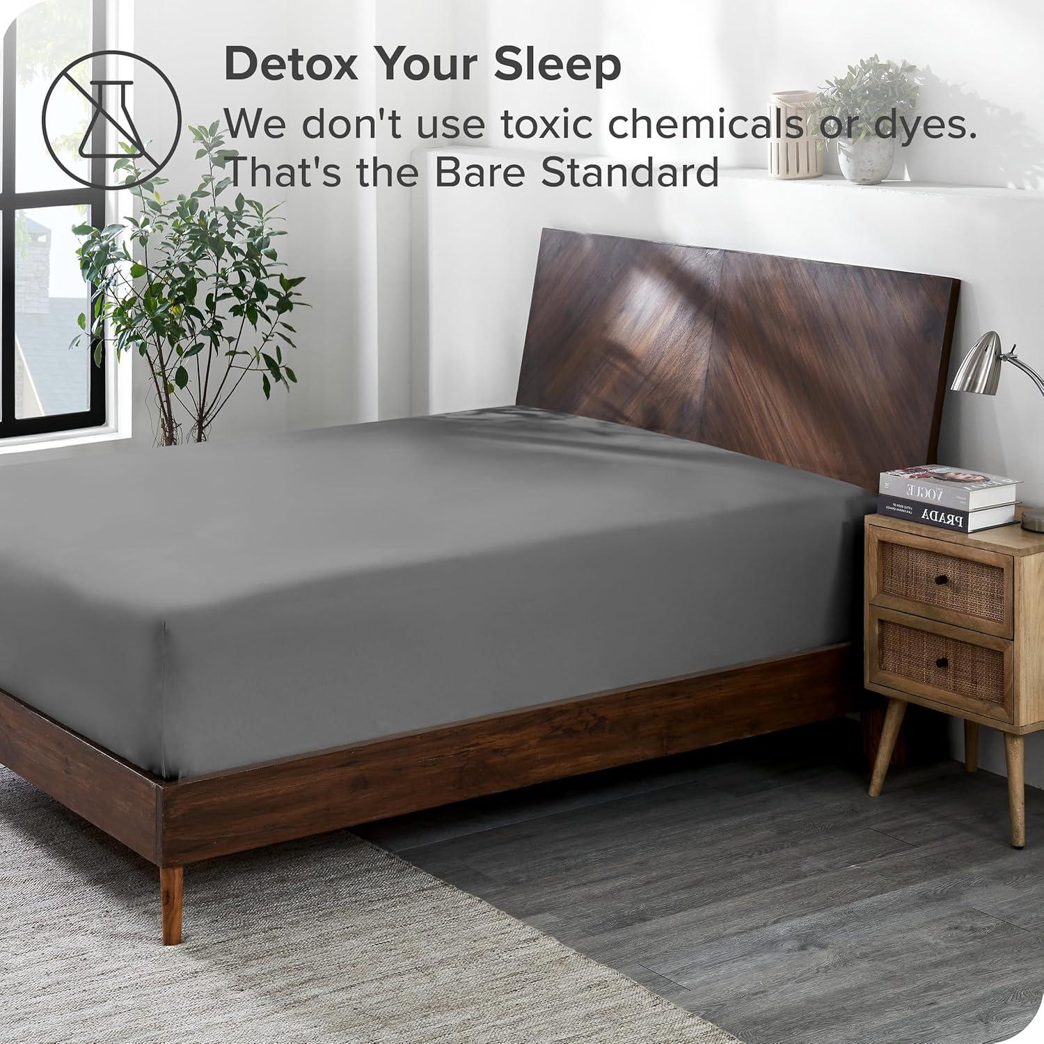 Bare Home Organic 100% Cotton Jersey Knit Fitted Sheet