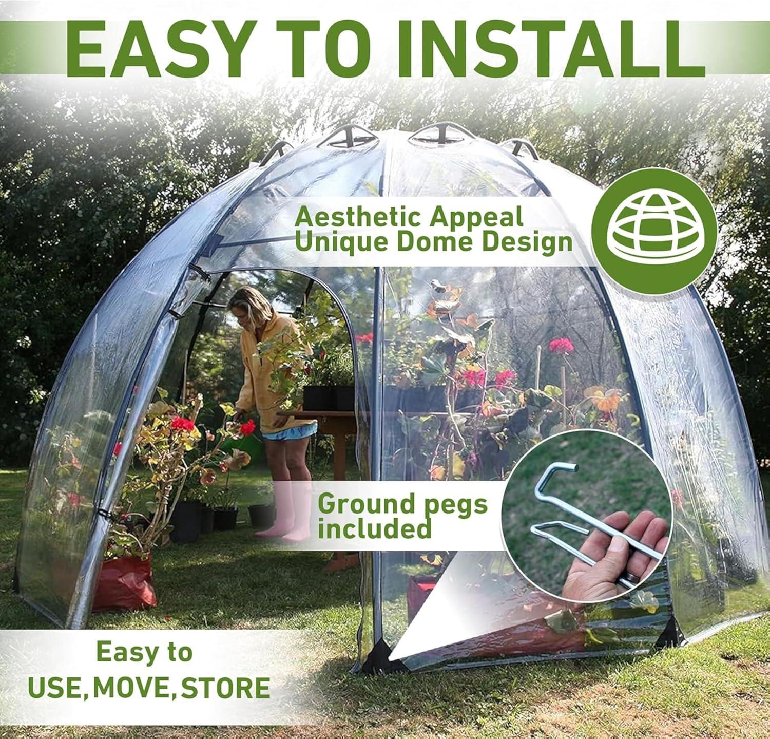 Haxnicks 11.5 Ft. W x 11.5 Ft. D Large Sunbubble Walk-in Greenhouse