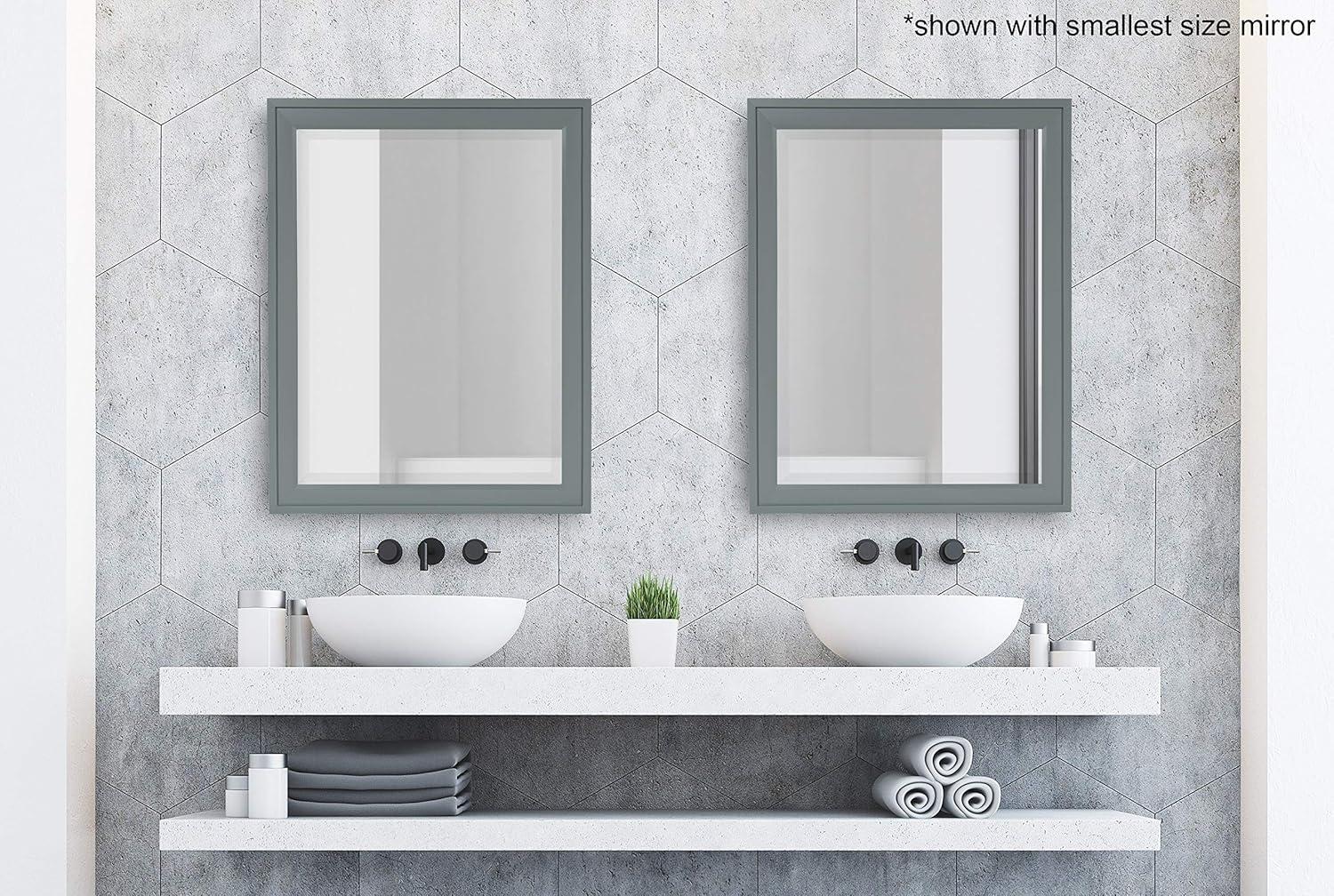 21.5" x 27.5" Bosc Rectangle Wall Mirror Gray - DesignOvation