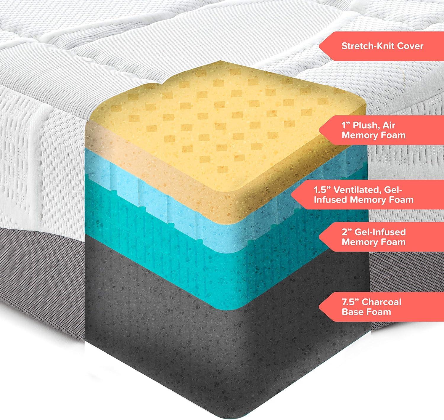 Perfect Cloud Colchón de Memory Foam de Elegancia Colchón de Cama Refrescante de Firmeza Media de 12", Full