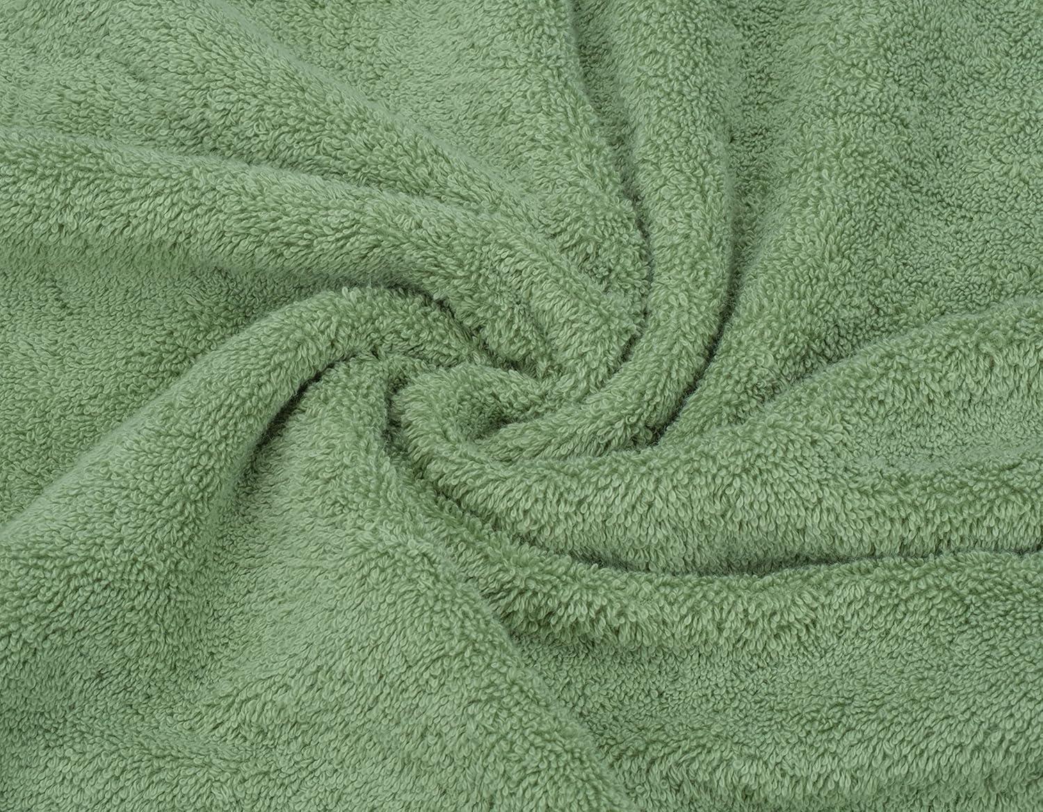 American Soft Linen 6 Piece Towel Set, 100% Cotton Bath Towels for Bathroom, Sage Green