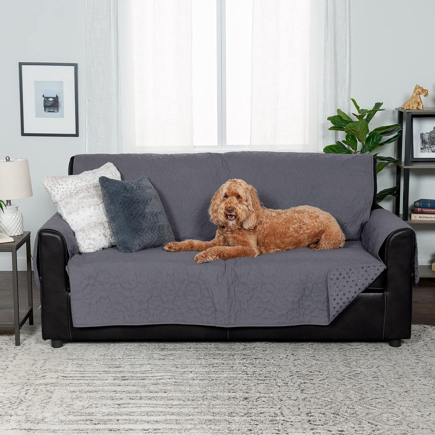 FurHaven Reversible Water-Resistant Small Sofa Loveseat Cover Furniture Protector