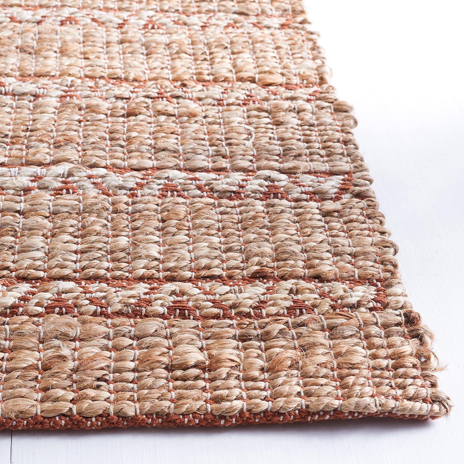 Natural Fiber NFB655 Power Loomed Area Rug - Rust/Natural - 4'x6' - Safavieh.
